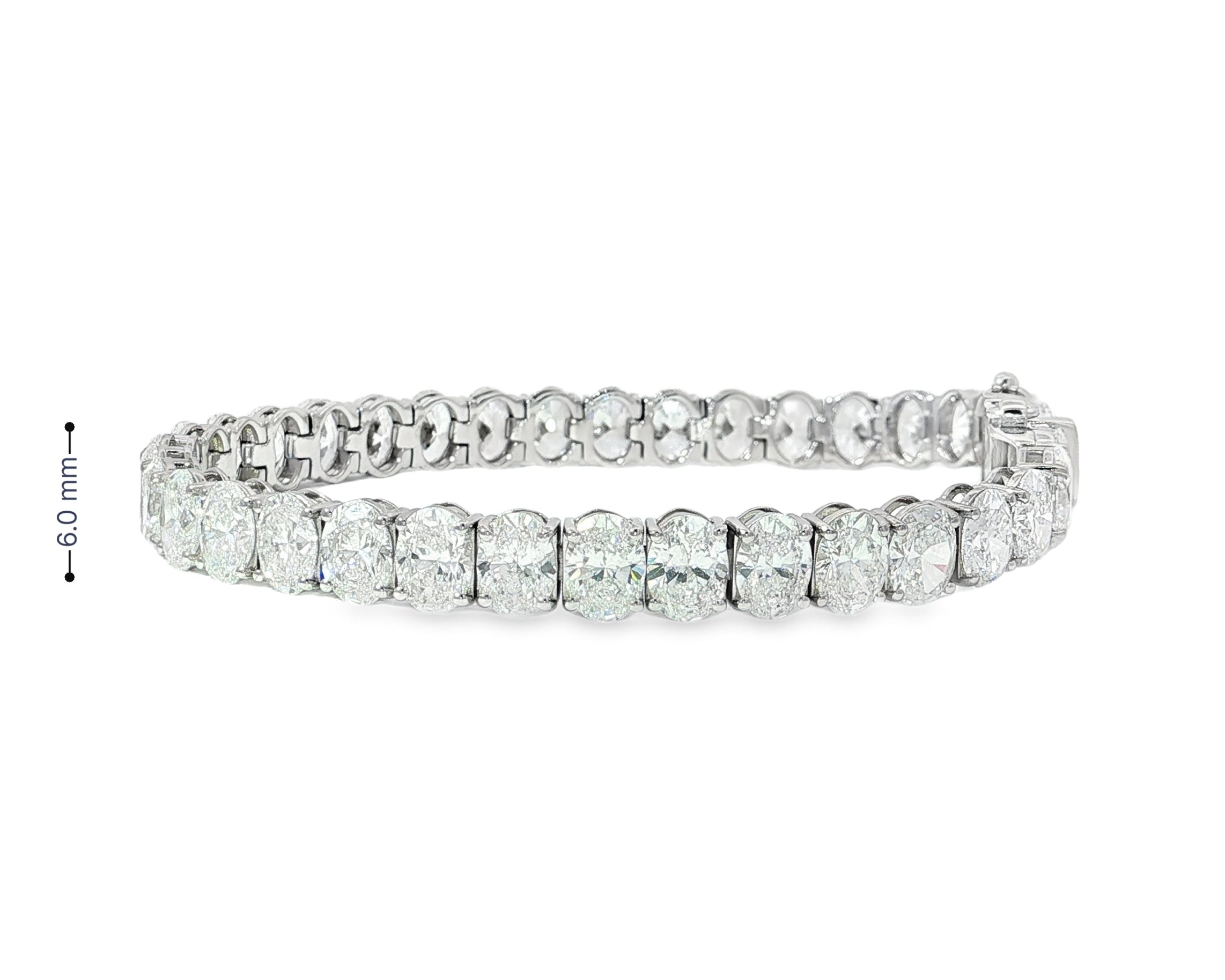 14k Gold Diamond Tennis Bracelet with Oval - Cut Design 17.83ct - AVI THE JEWELER