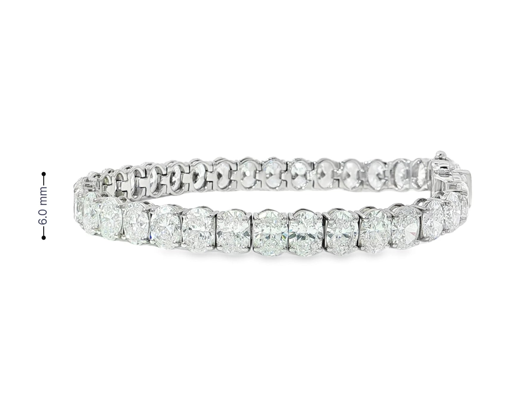 14k Gold Diamond Tennis Bracelet with Oval-Cut Design 17.83ct – view 4