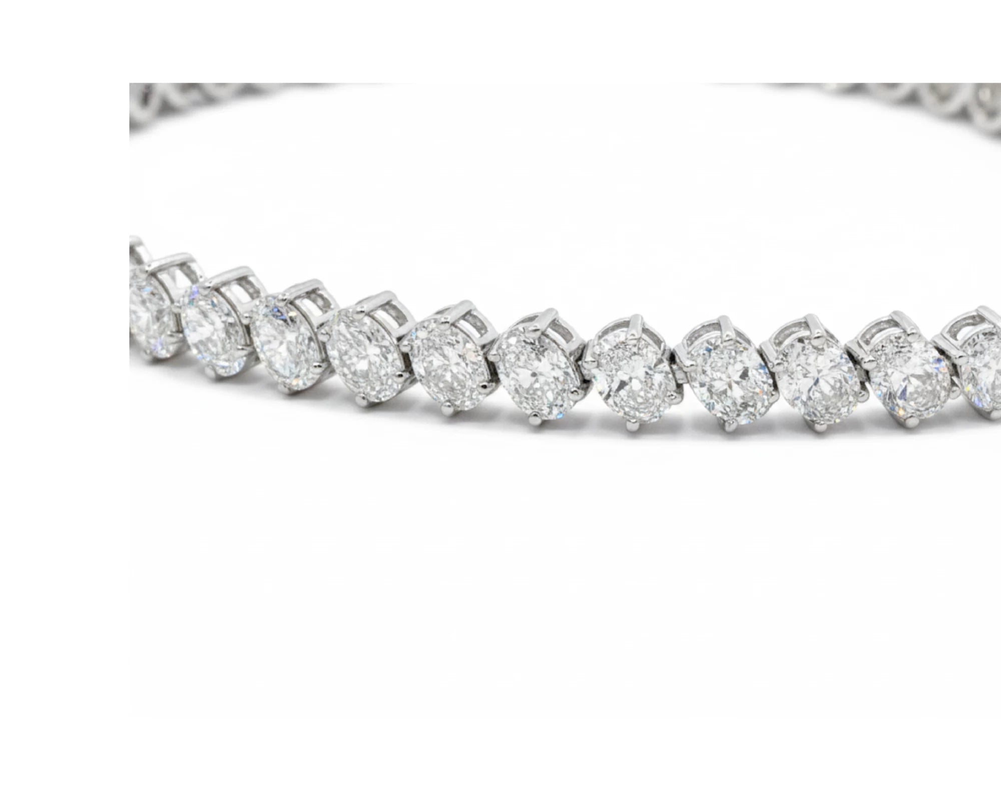 14K Gold Diamond Tennis Bracelet with Oval-Cut Design 5.3ct – lifestyle 4180