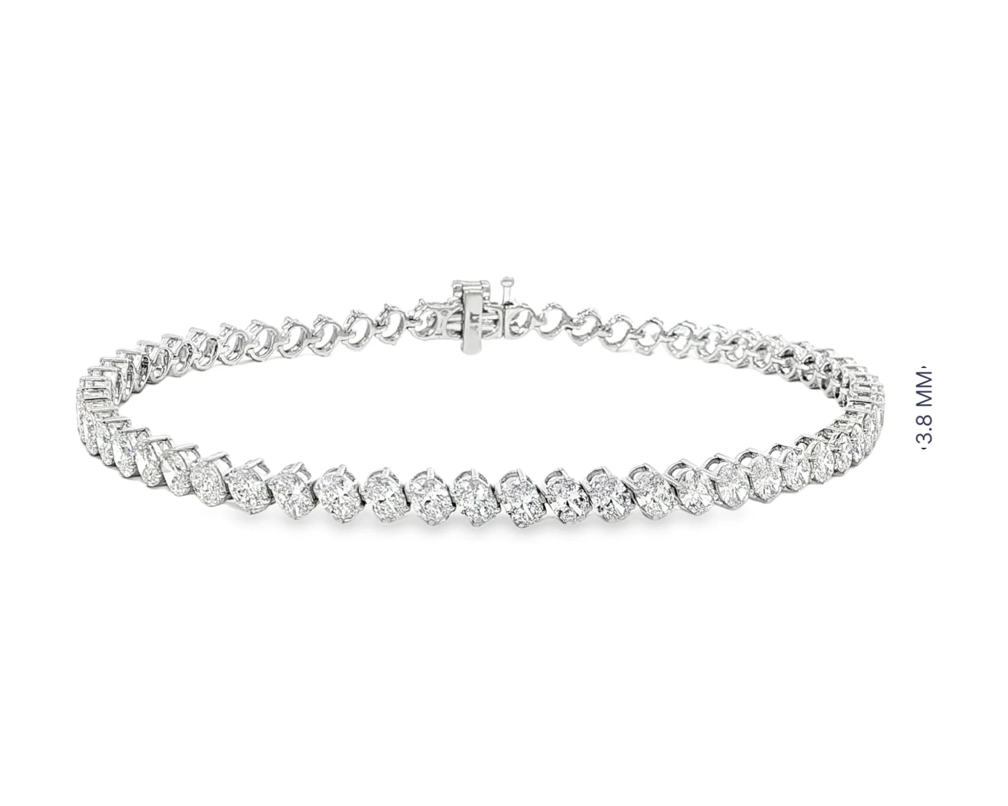 14K Gold Diamond Tennis Bracelet with Oval-Cut Design 5.3ct – view 5