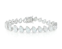 14k Gold Diamond Tennis Bracelet with Pear-Shape Diamond Links 13.71ct