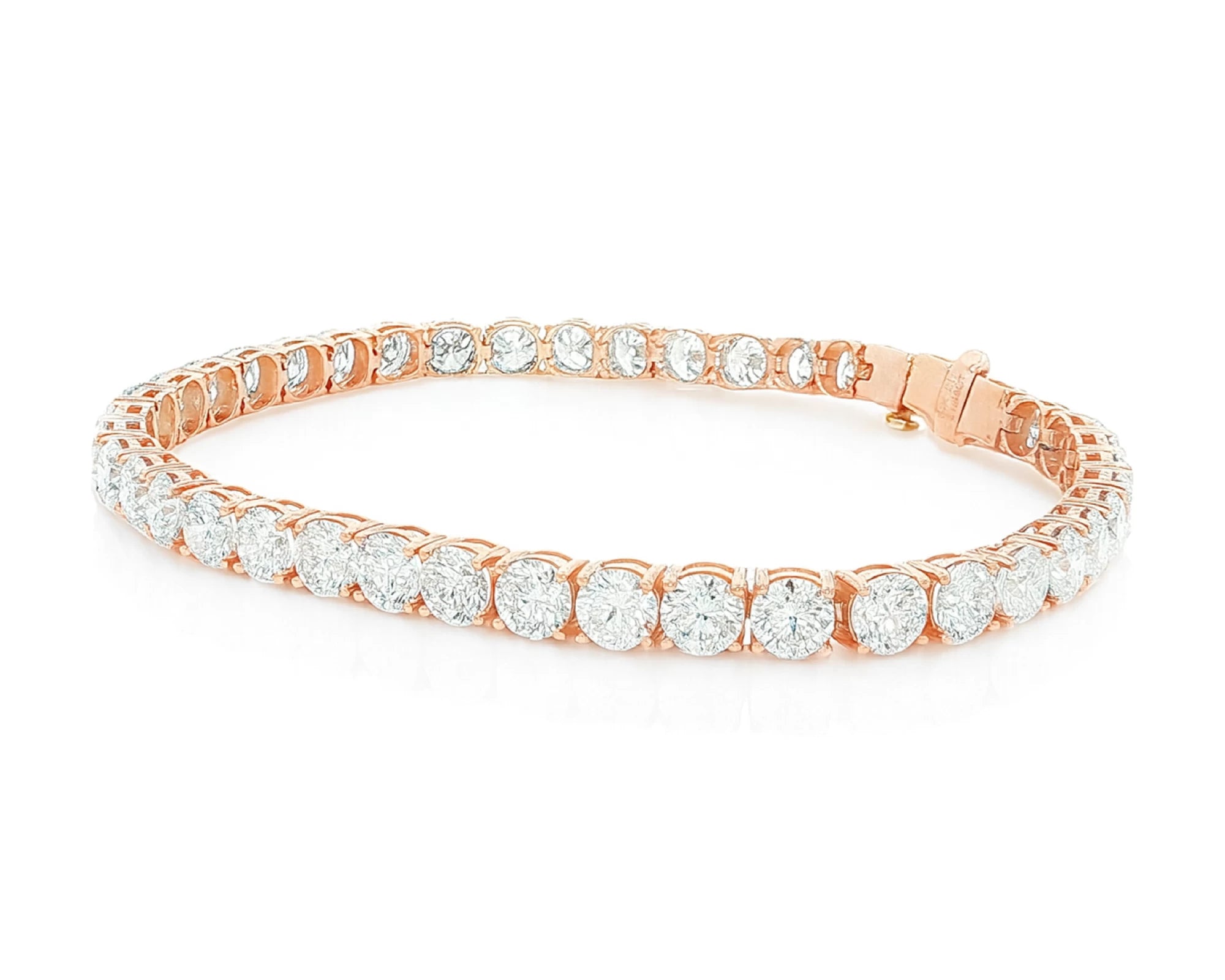 14k Gold Diamond Tennis Bracelet with Round Brilliant Diamonds 11.48 CT – lifestyle 4094