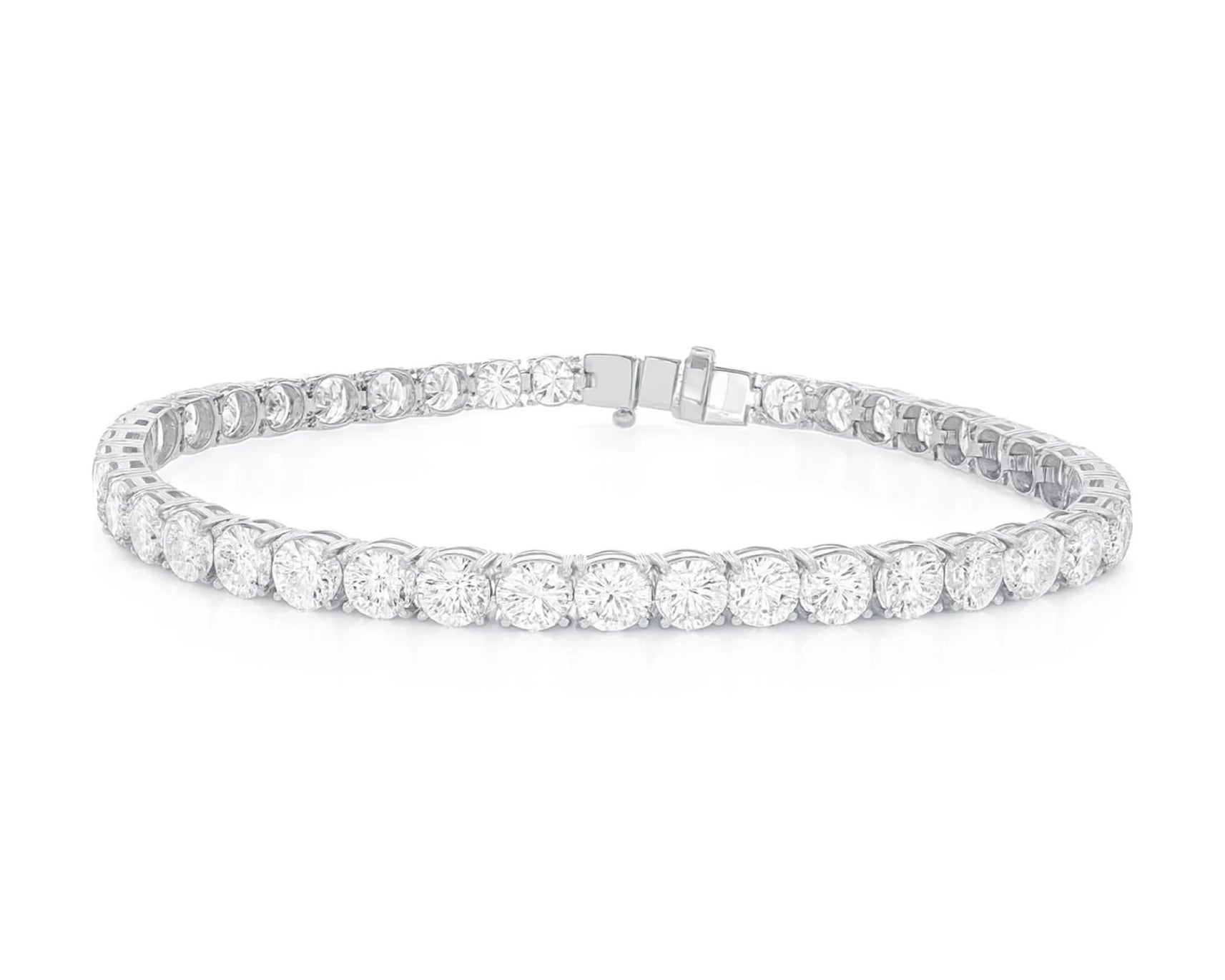 14k Gold Diamond Tennis Bracelet with Round Brilliant Diamonds 11.48 CT – lifestyle 4097