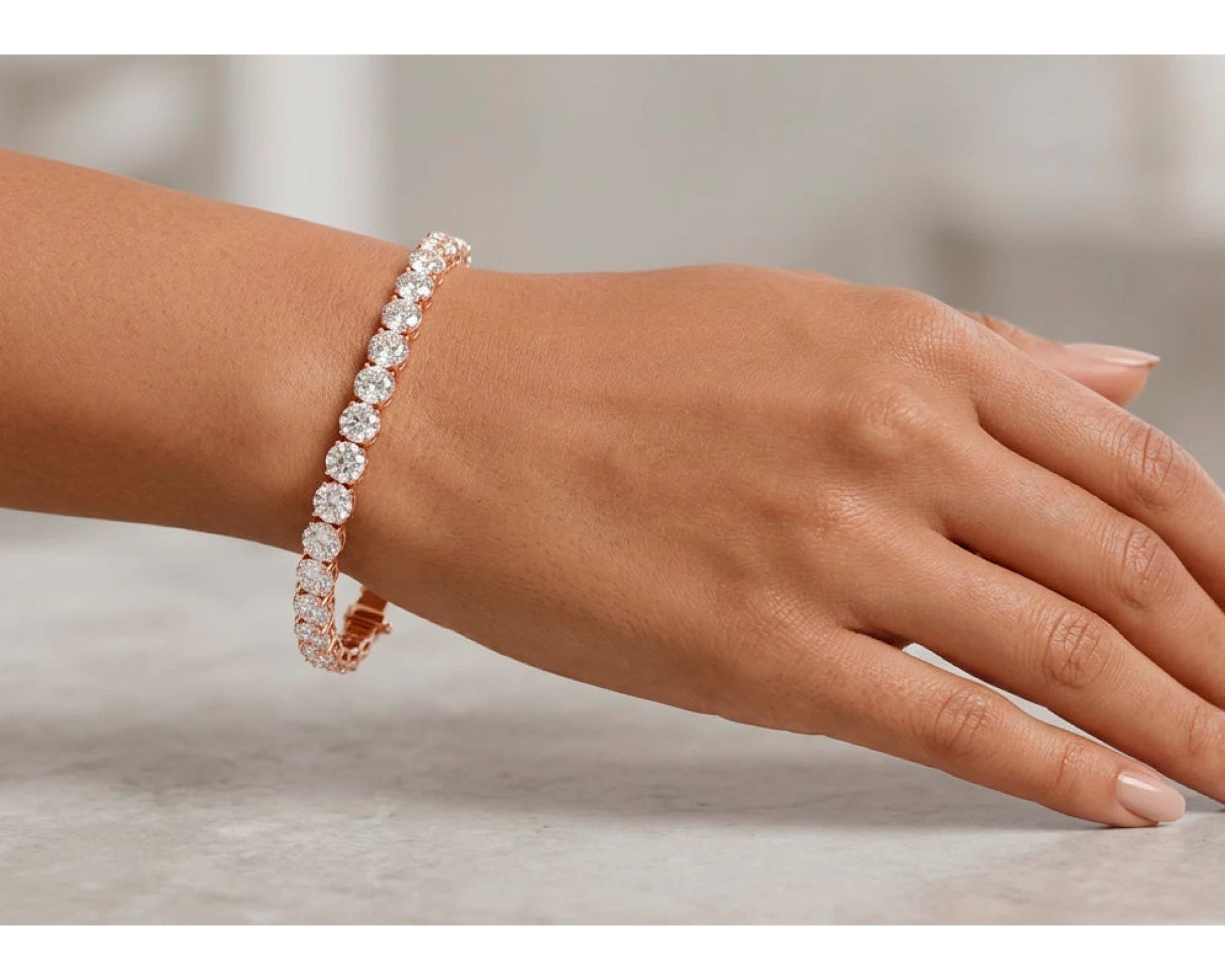 14k Gold Diamond Tennis Bracelet with Round Brilliant Diamonds 11.48 CT – view 2