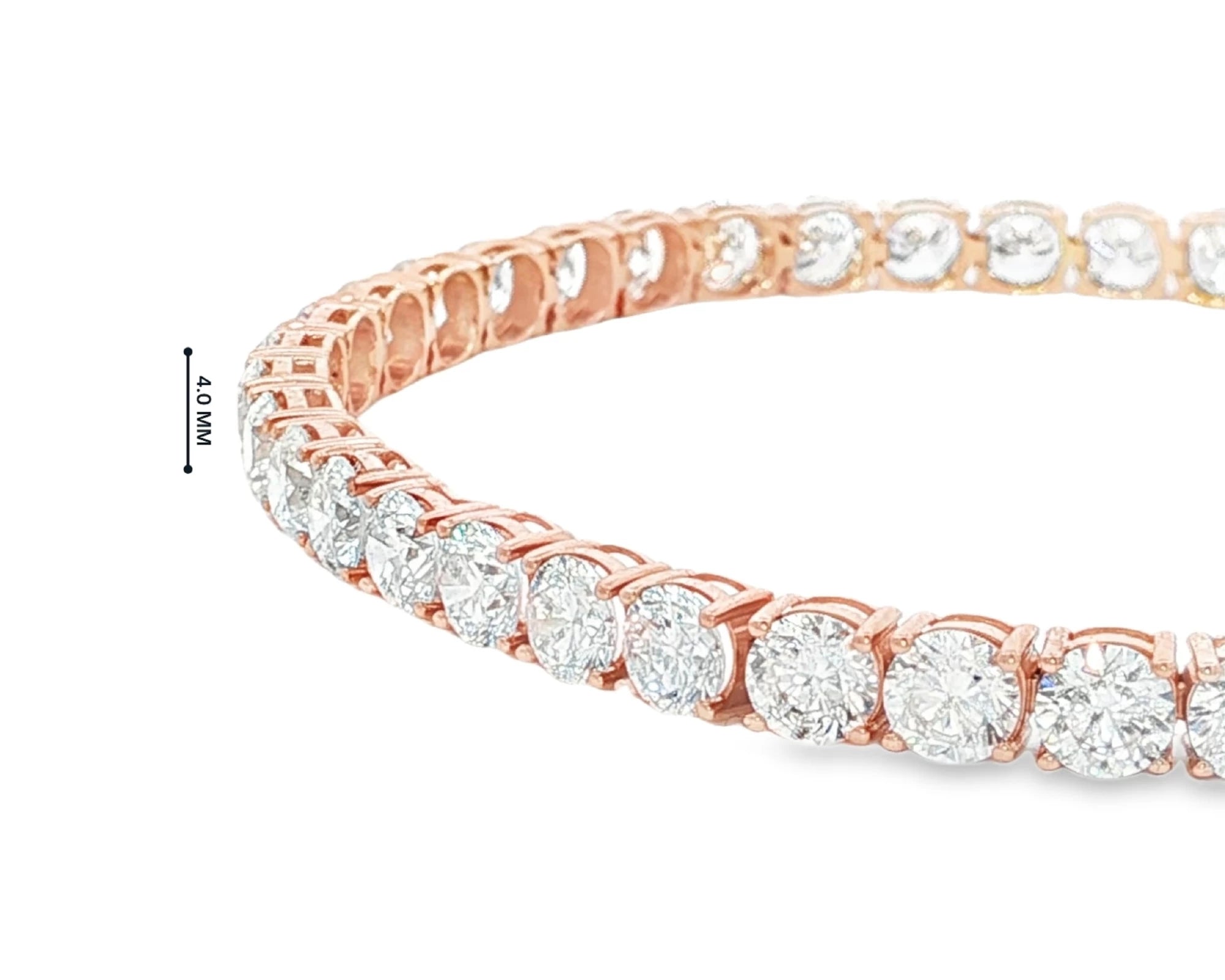 14k Gold Diamond Tennis Bracelet with Round Brilliant Diamonds 11.48 CT – view 5