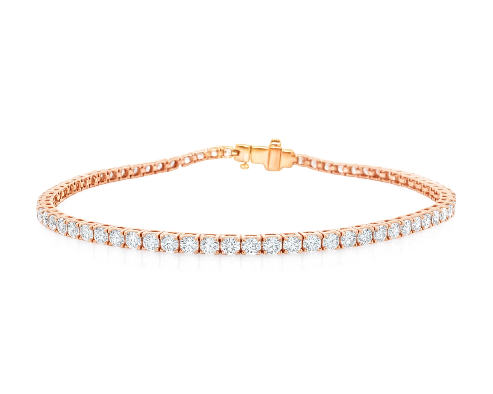 14k Gold Diamond Tennis Bracelet with Round-Cut Classic Design 3.72ct – lifestyle 4142
