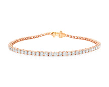 14k Gold Diamond Tennis Bracelet with Round-Cut Classic Design 3.72ct
