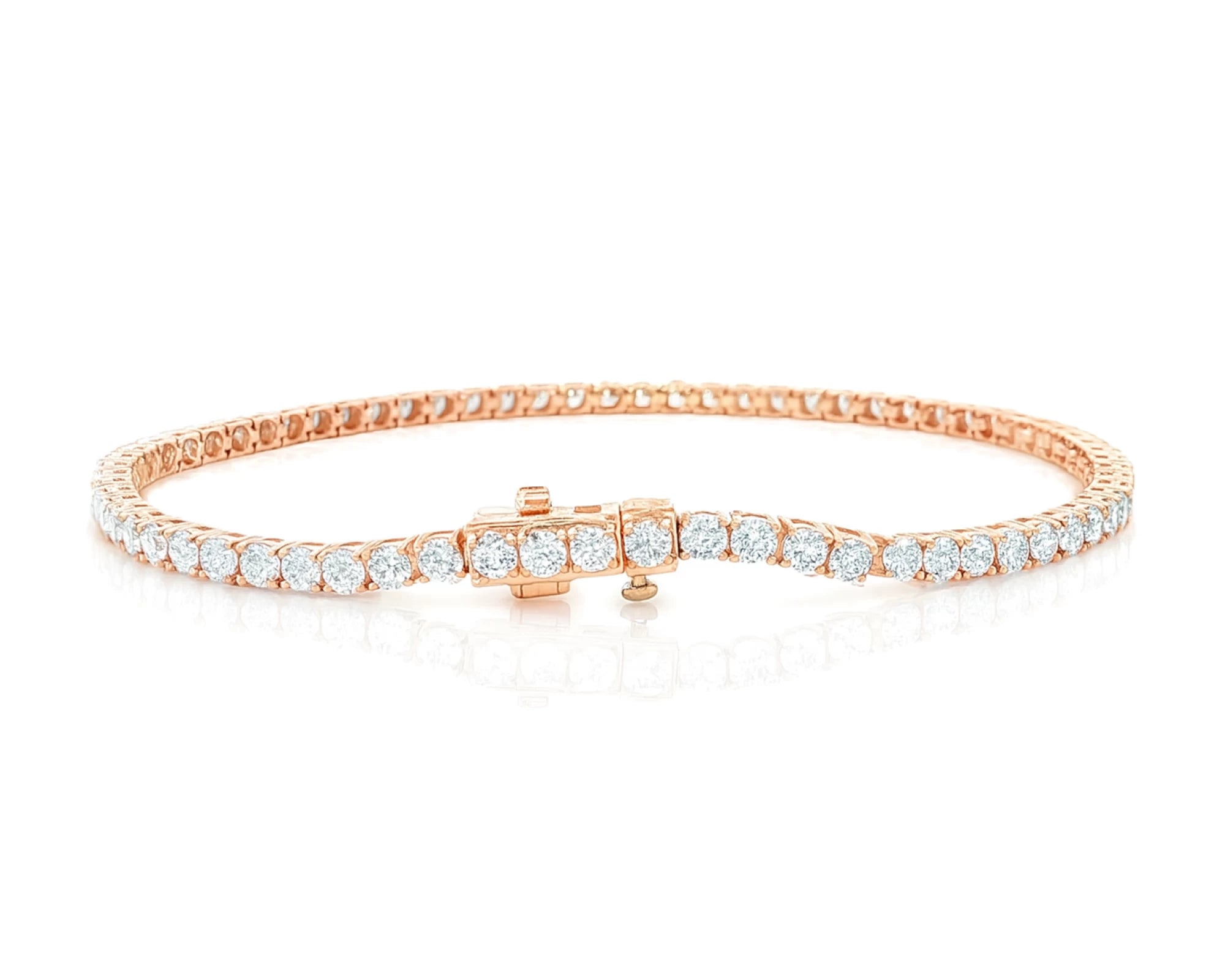 14k Gold Diamond Tennis Bracelet with Round-Cut Classic Design 3.72ct – lifestyle 4144