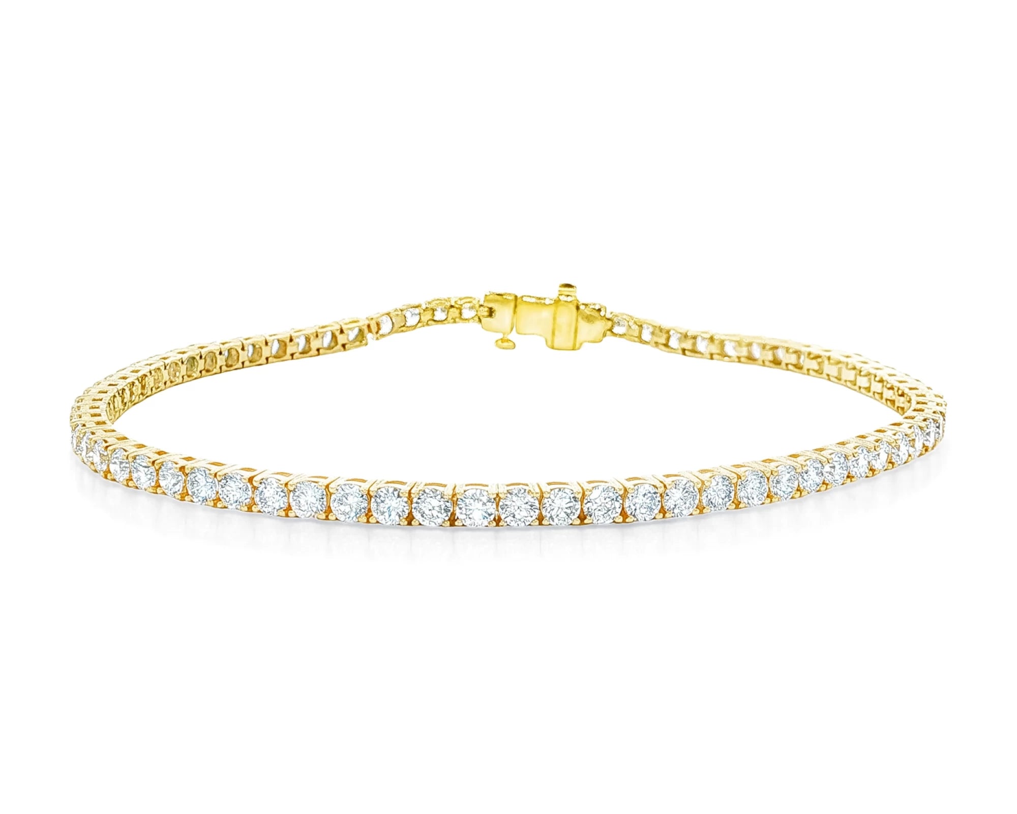 14k Gold Diamond Tennis Bracelet with Round-Cut Classic Design 3.72ct – lifestyle 4146
