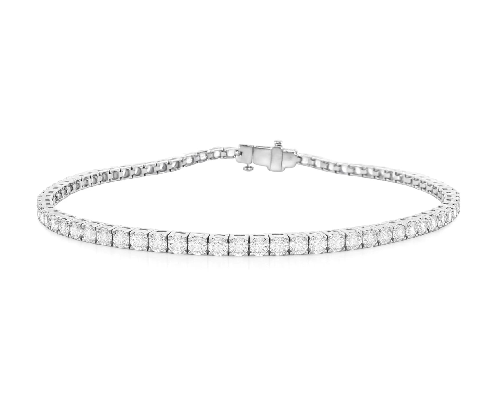 14k Gold Diamond Tennis Bracelet with Round-Cut Classic Design 3.72ct – lifestyle 4147