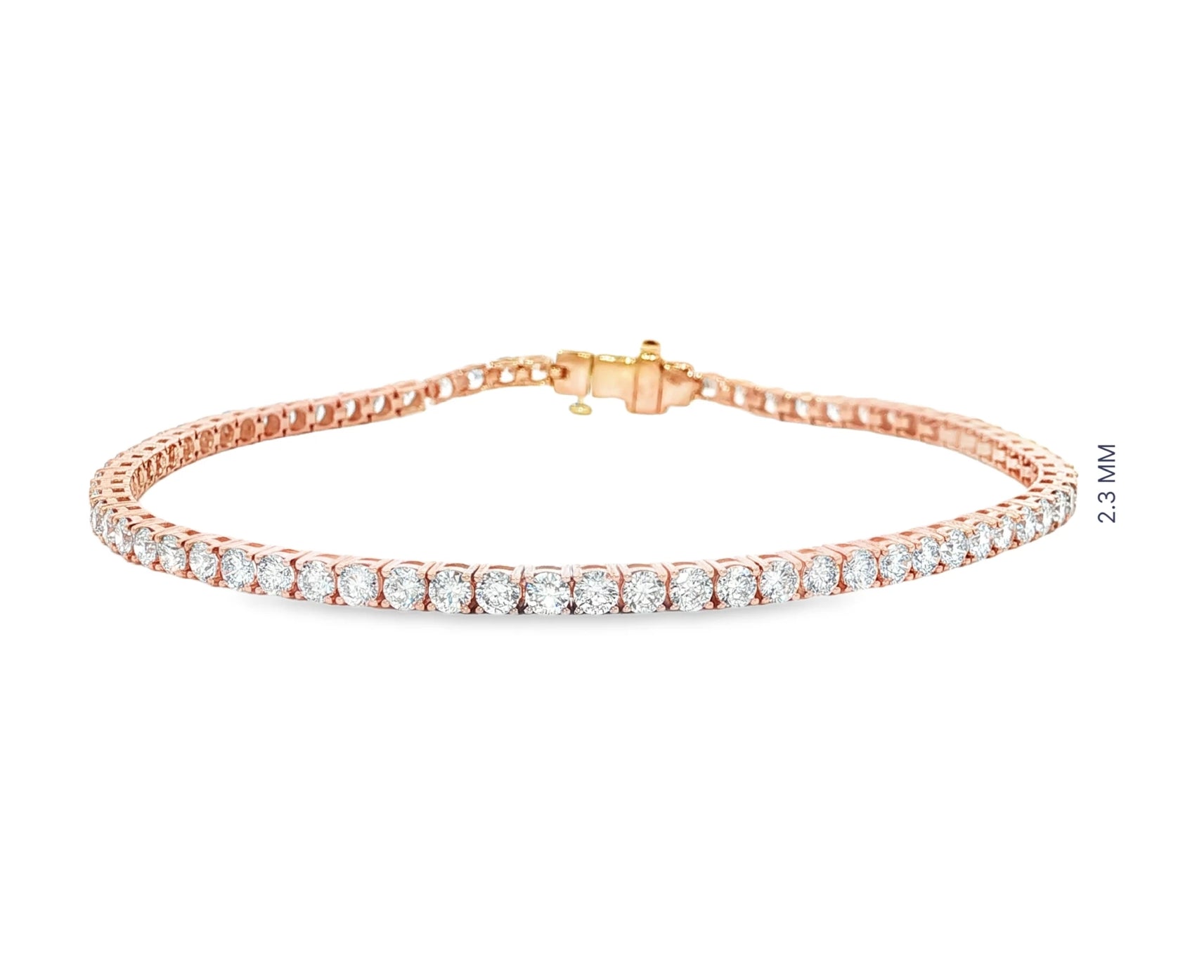 14k Gold Diamond Tennis Bracelet with Round-Cut Classic Design 3.72ct – view 6