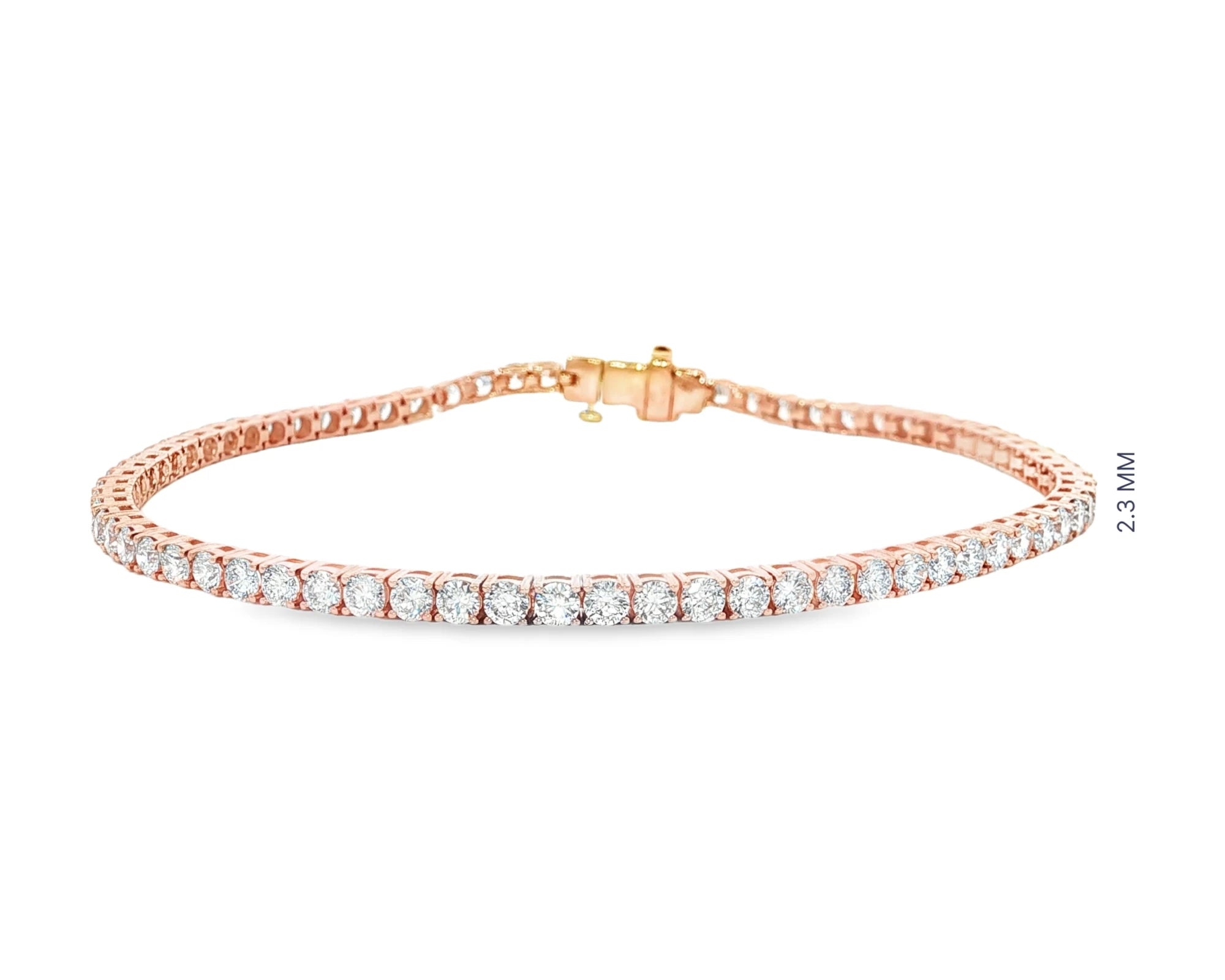 14k Gold Diamond Tennis Bracelet with Round-Cut Classic Design 3.72ct – view 6