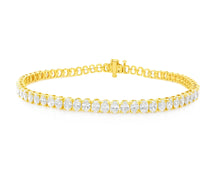 14k Gold Diamond Tennis Bracelet with Round-Cut Design 6.5ct