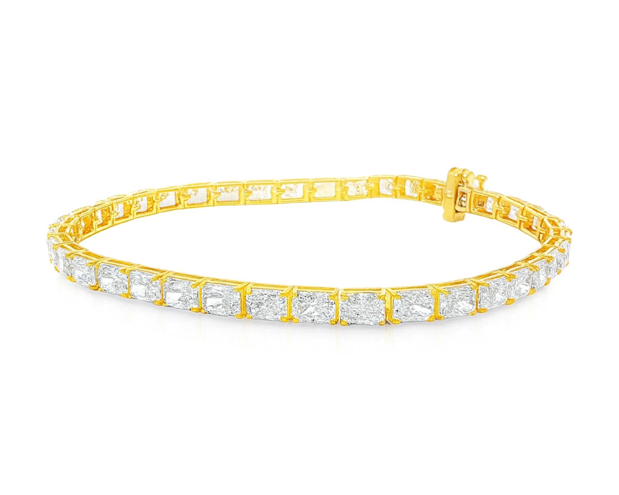 14k Gold Diamond Tennis Bracelet with Square Link Design 9.47ct – lifestyle 4218