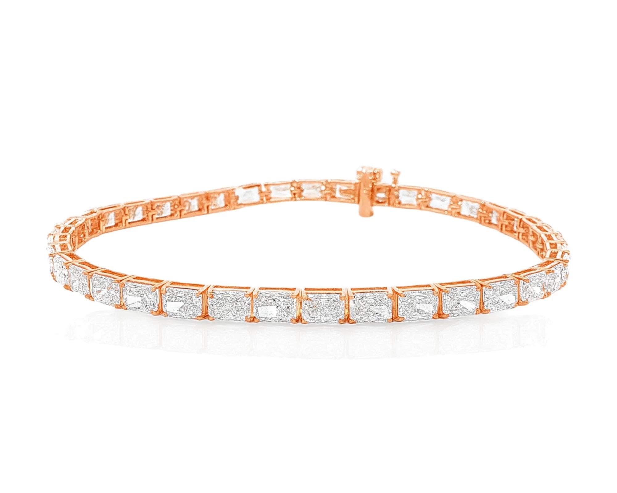14k Gold Diamond Tennis Bracelet with Square Link Design 9.47ct – lifestyle 4219