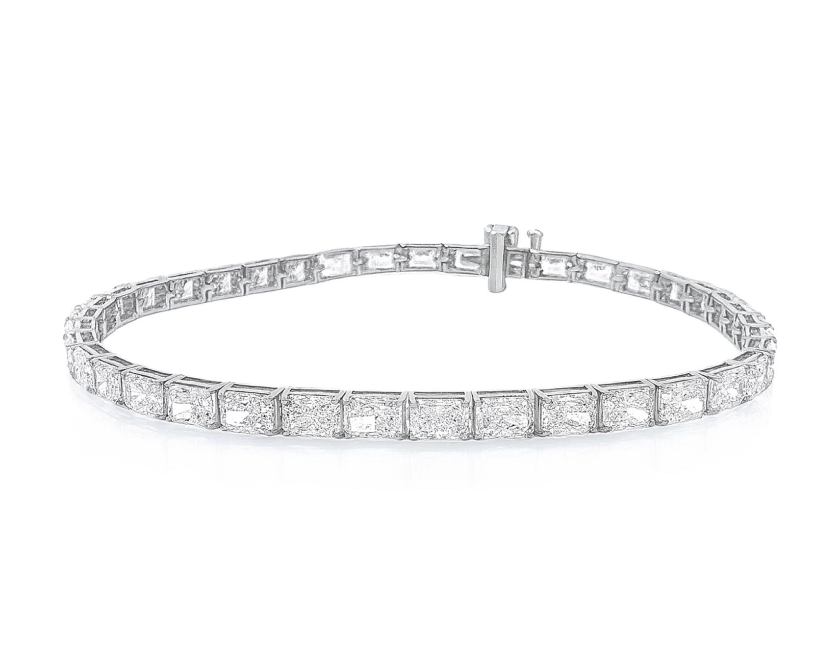 14k Gold Diamond Tennis Bracelet with Square Link Design 9.47ct – lifestyle 4220