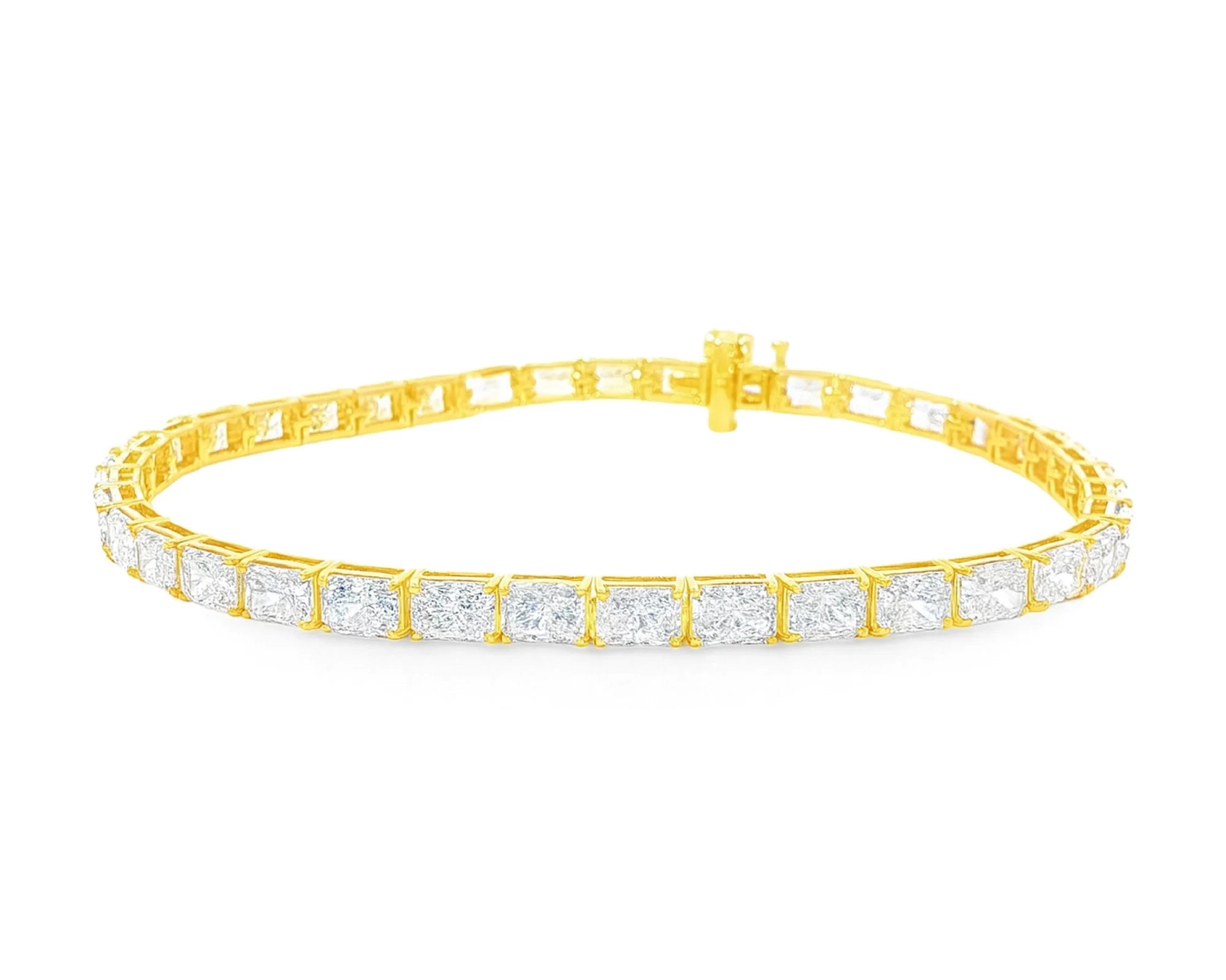14k Gold Diamond Tennis Bracelet with Square Link Design 9.47ct – lifestyle 4299