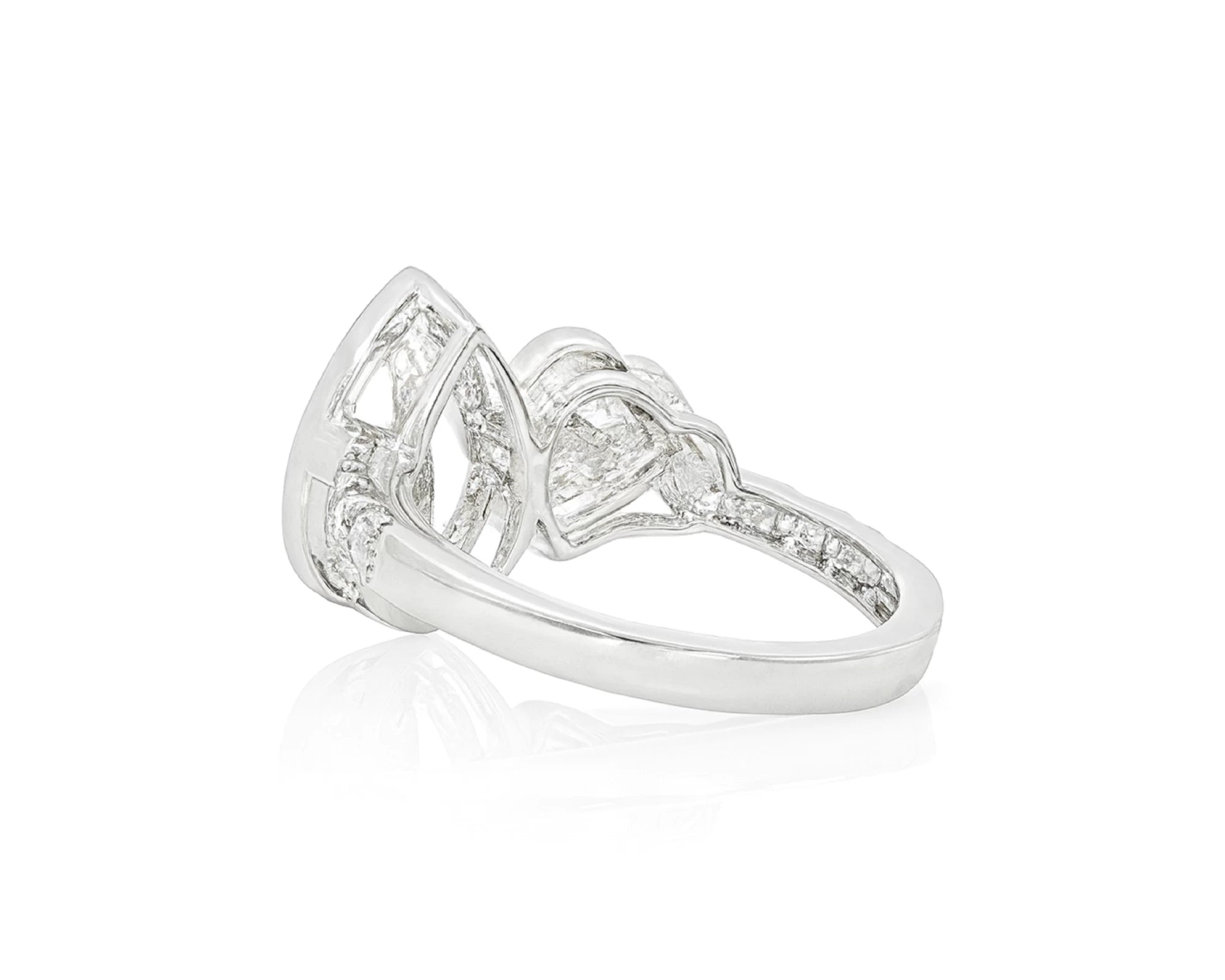 14k Gold Diamond Toi et Moi Ring with Pear & Heart-Shaped Design 3.50 CT – lifestyle 1745