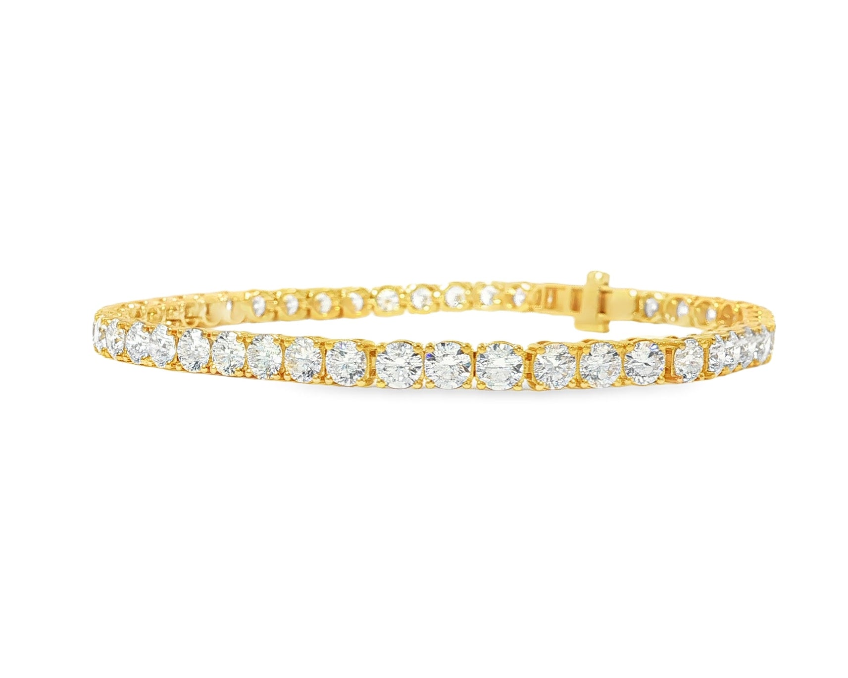 14k Gold Diamond Women’s Tennis Bracelet with Round - Cut Design 7.46ct - AVI THE JEWELER