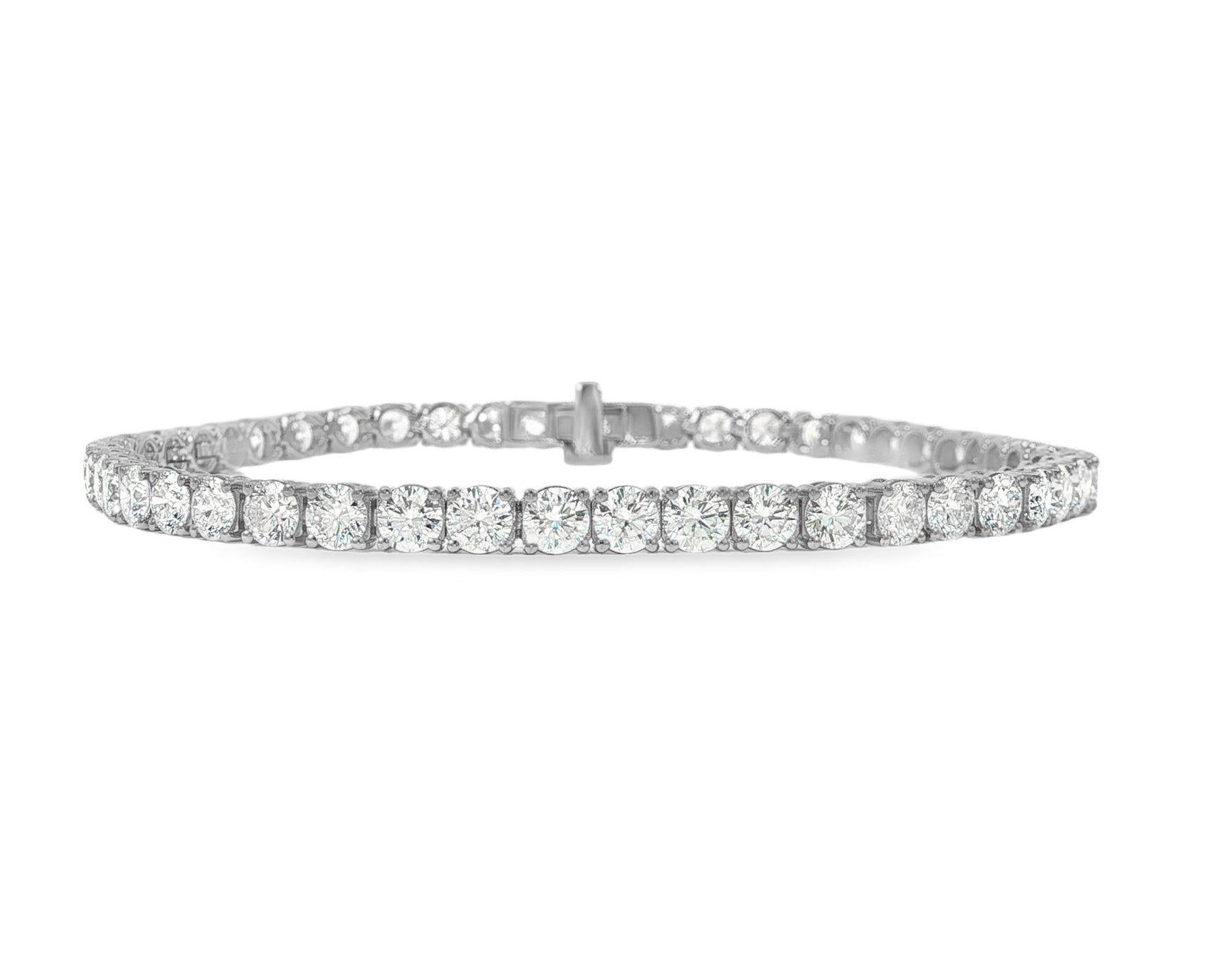 14k Gold Diamond Women’s Tennis Bracelet with Round - Cut Design 7.46ct - AVI THE JEWELER