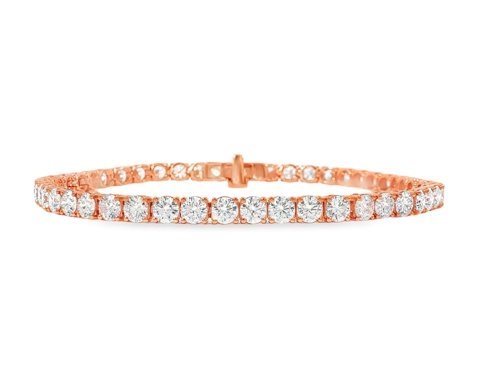 14k Gold Diamond Women’s Tennis Bracelet with Round - Cut Design 7.46ct - AVI THE JEWELER