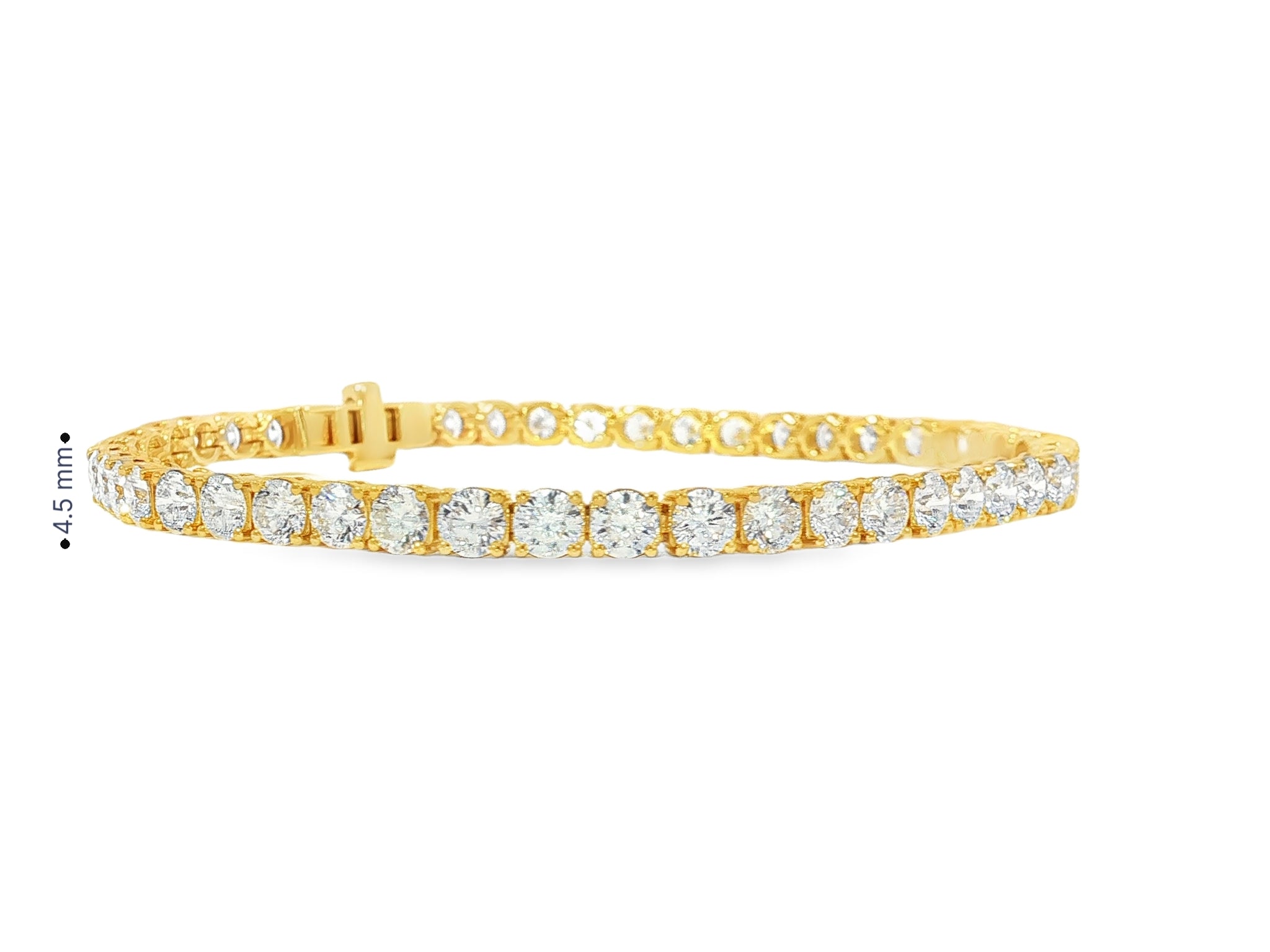14k Gold Diamond Women’s Tennis Bracelet with Round - Cut Design 7.46ct - AVI THE JEWELER