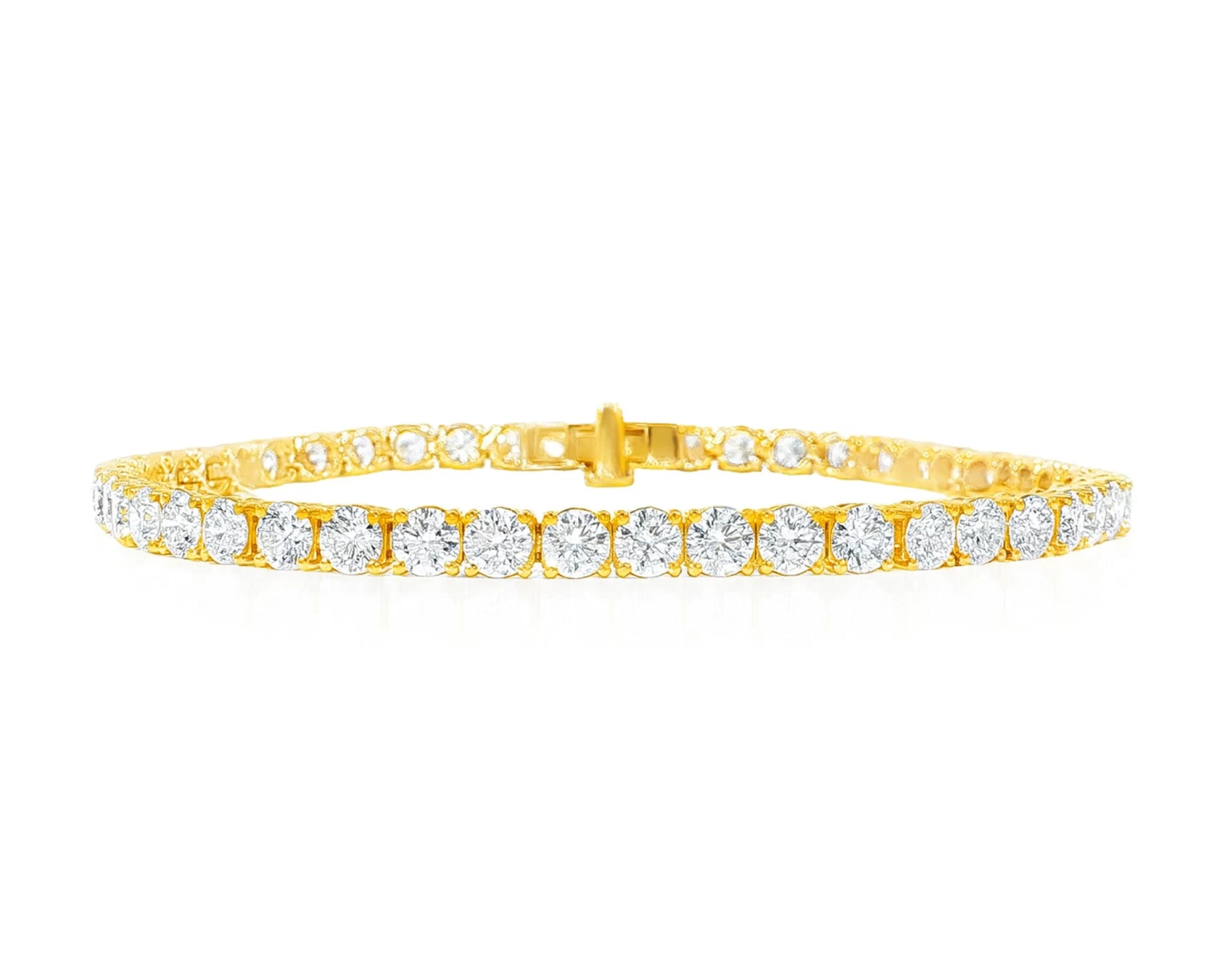 14k Gold Diamond Women’s Tennis Bracelet with Round-Cut Design 7.46ct – lifestyle 4507