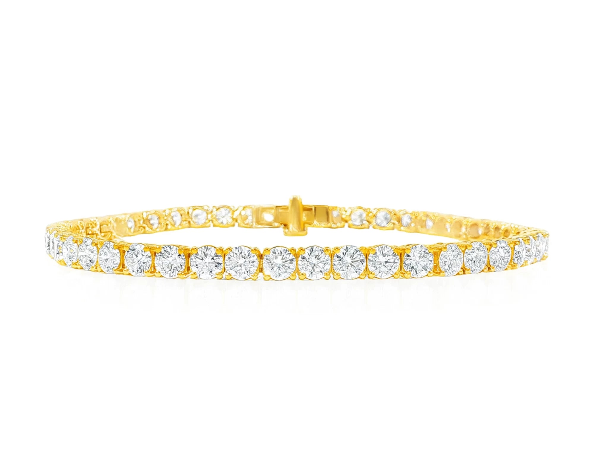 14k Gold Diamond Women’s Tennis Bracelet with Round-Cut Design 7.46ct – lifestyle 4507