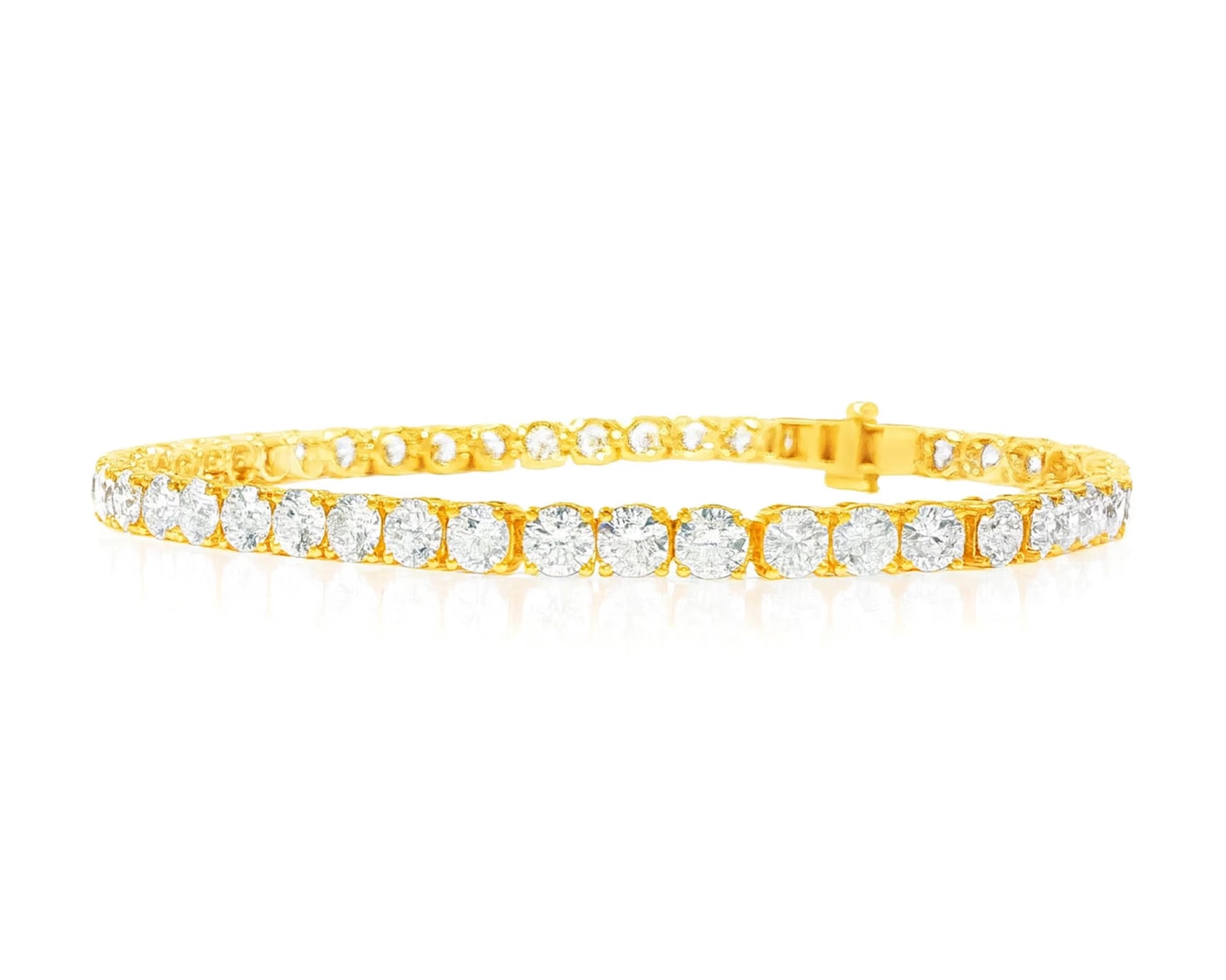 14k Gold Diamond Women’s Tennis Bracelet with Round-Cut Design 7.46ct – lifestyle 4508