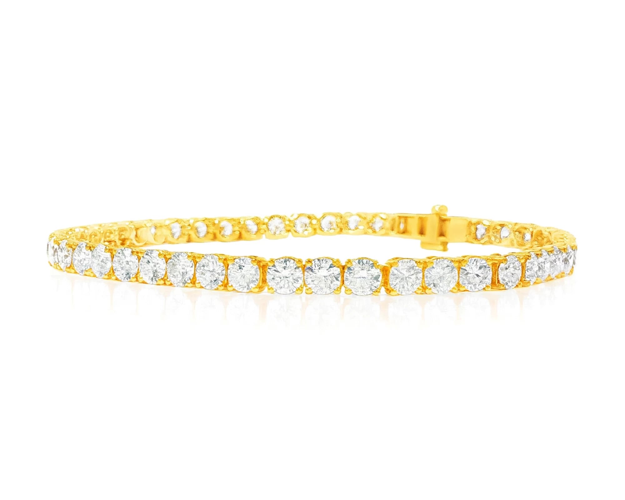 14k Gold Diamond Women’s Tennis Bracelet with Round-Cut Design 7.46ct – lifestyle 4508