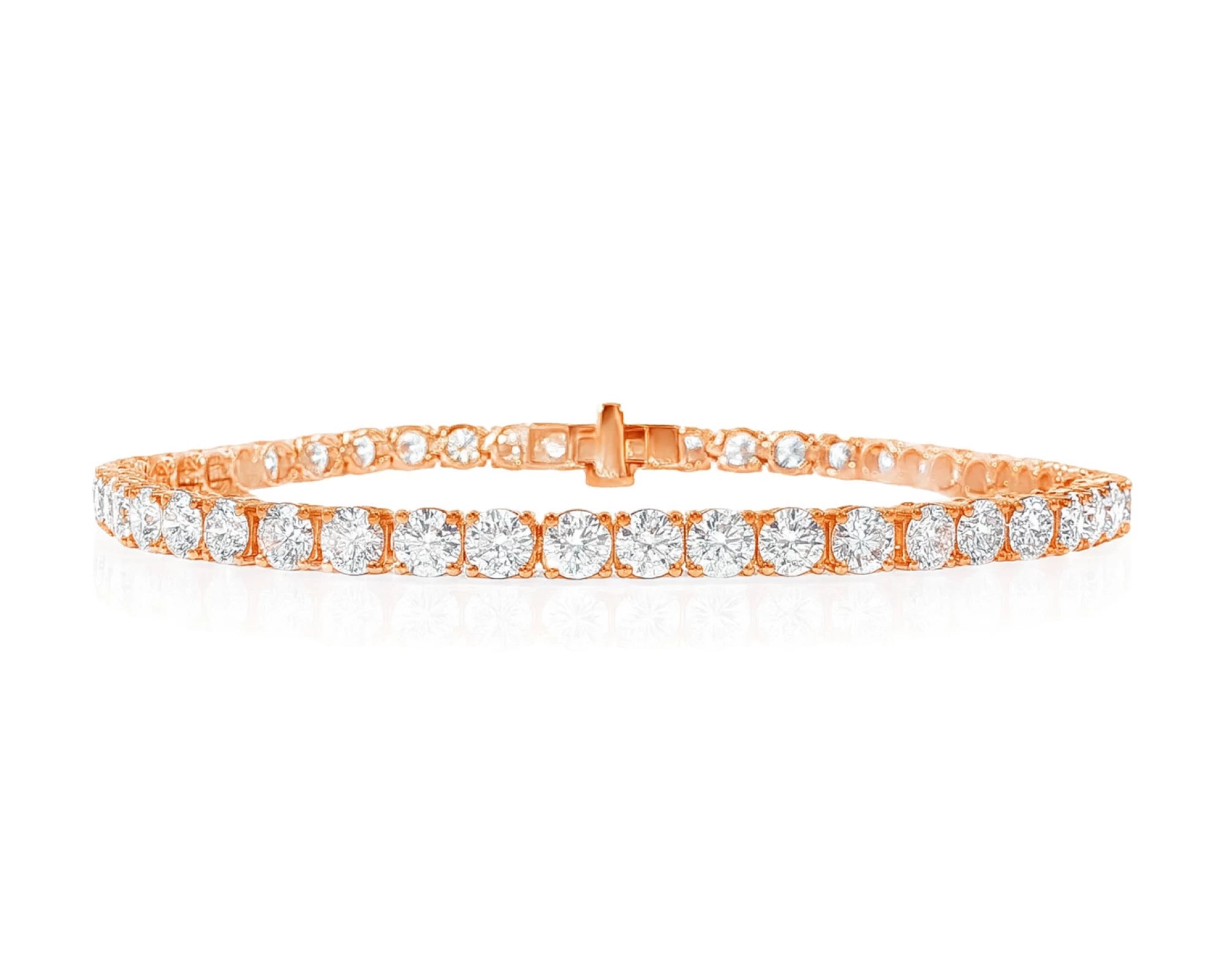 14k Gold Diamond Women’s Tennis Bracelet with Round-Cut Design 7.46ct – lifestyle 4509
