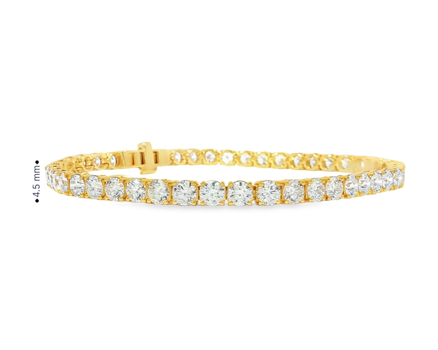 14k Gold Diamond Women’s Tennis Bracelet with Round-Cut Design 7.46ct – view 6