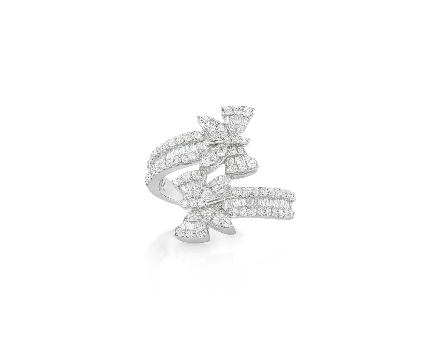 14k Gold Double-Butterfly Wrap Ring with Round & Baguette Diamonds 1.00ct – lifestyle 490