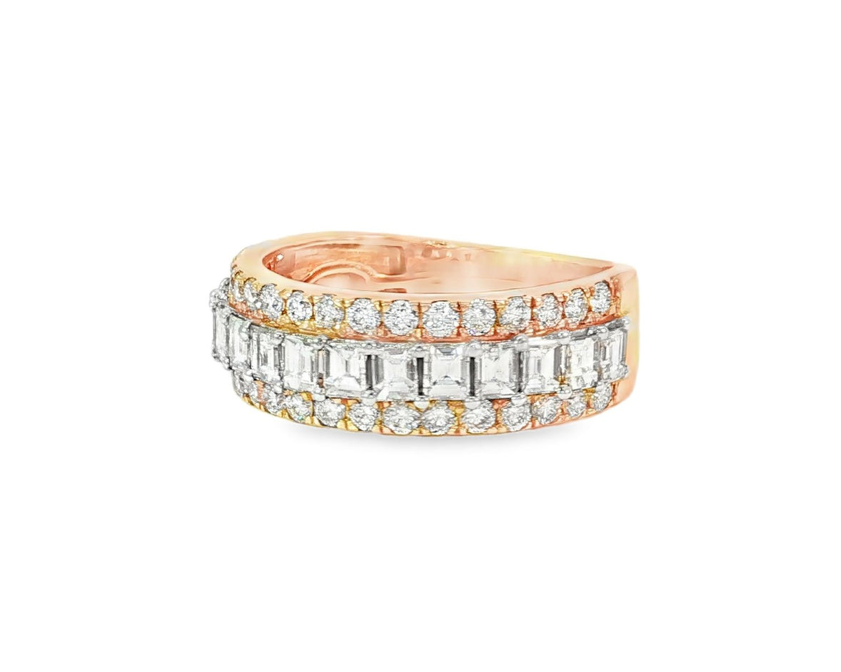 14k Gold Eternity Ring with Emerald Cut Diamonds 3.0ct - AVI THE JEWELER