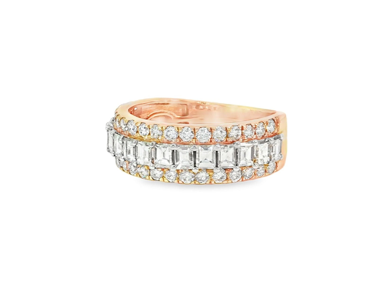 14k Gold Eternity Ring with Emerald Cut Diamonds 3.0ct - AVI THE JEWELER