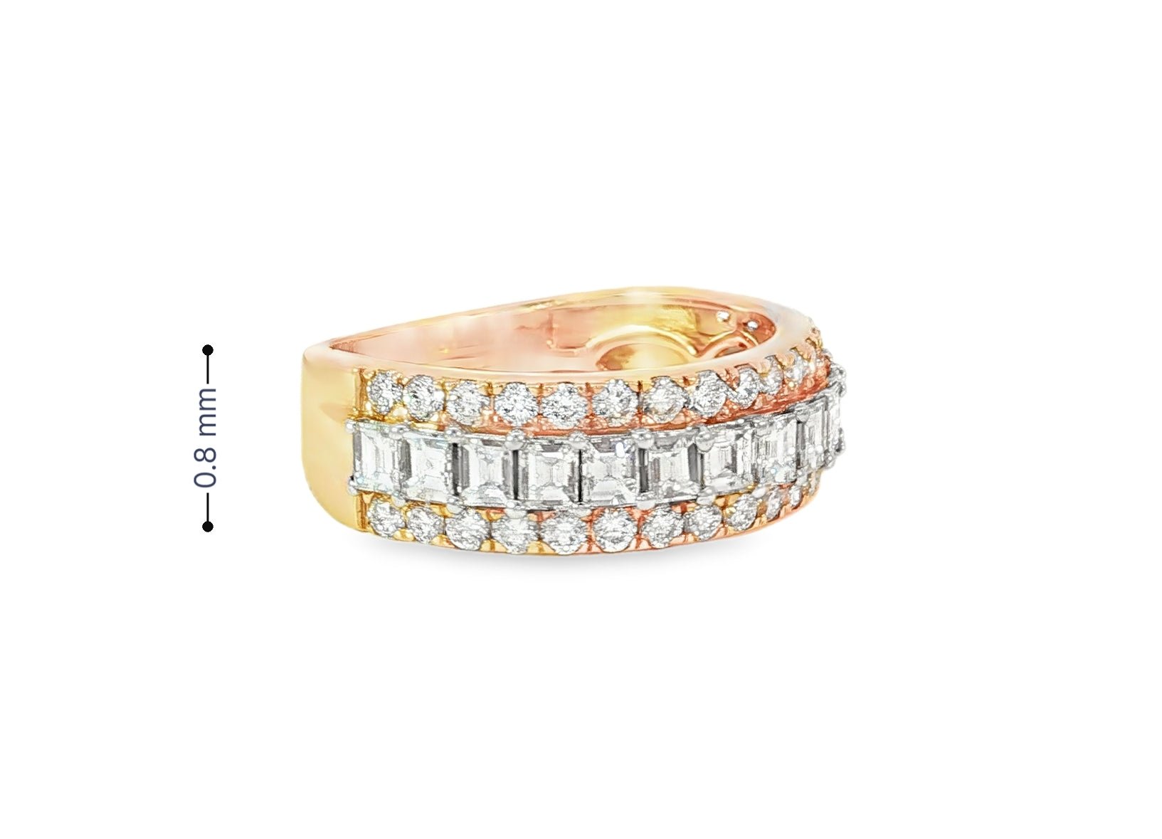 14k Gold Eternity Ring with Emerald Cut Diamonds 3.0ct - AVI THE JEWELER