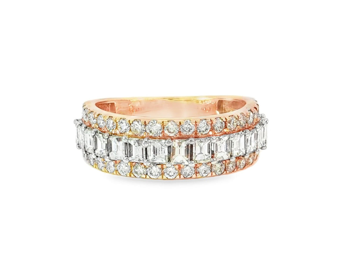 14k Gold Eternity Ring with Emerald Cut Diamonds 3.0ct - AVI THE JEWELER