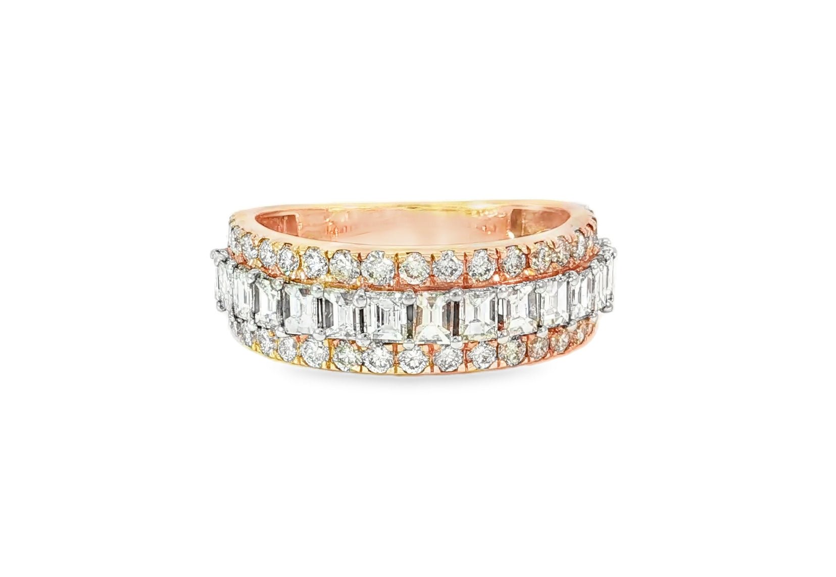 14k Gold Eternity Ring with Emerald Cut Diamonds 3.0ct - AVI THE JEWELER