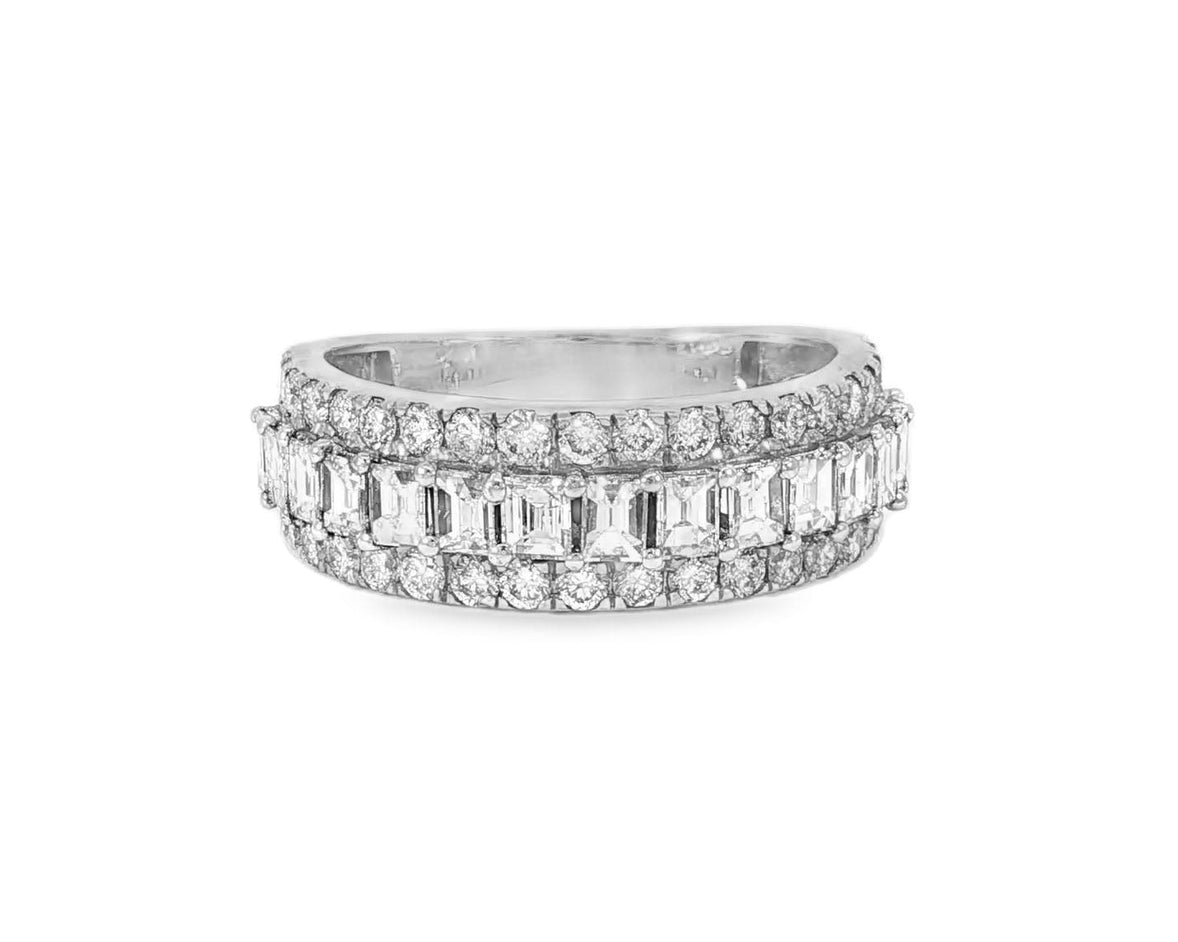 14k Gold Eternity Ring with Emerald Cut Diamonds 3.0ct - AVI THE JEWELER