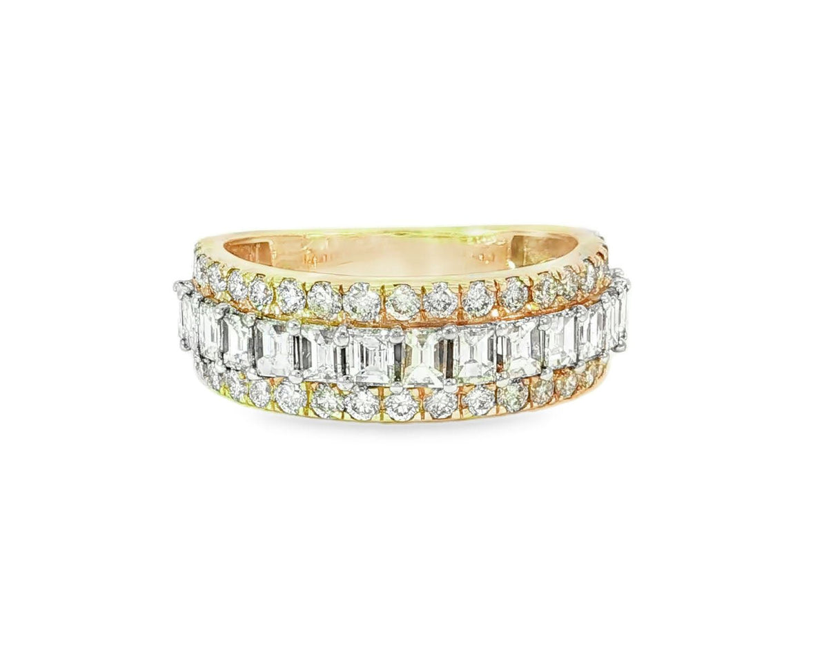 14k Gold Eternity Ring with Emerald Cut Diamonds 3.0ct - AVI THE JEWELER