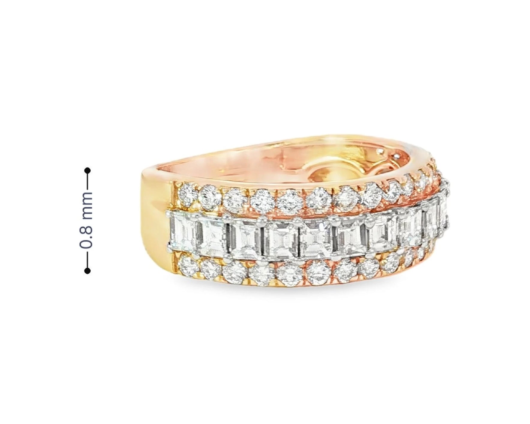 14k Gold Eternity Ring with Emerald Cut Diamonds 3.0ct – lifestyle 3015