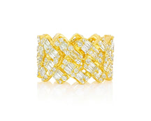 14k Gold Full Eternity Cuban Link with Baguette and Round Diamonds 3.75ct