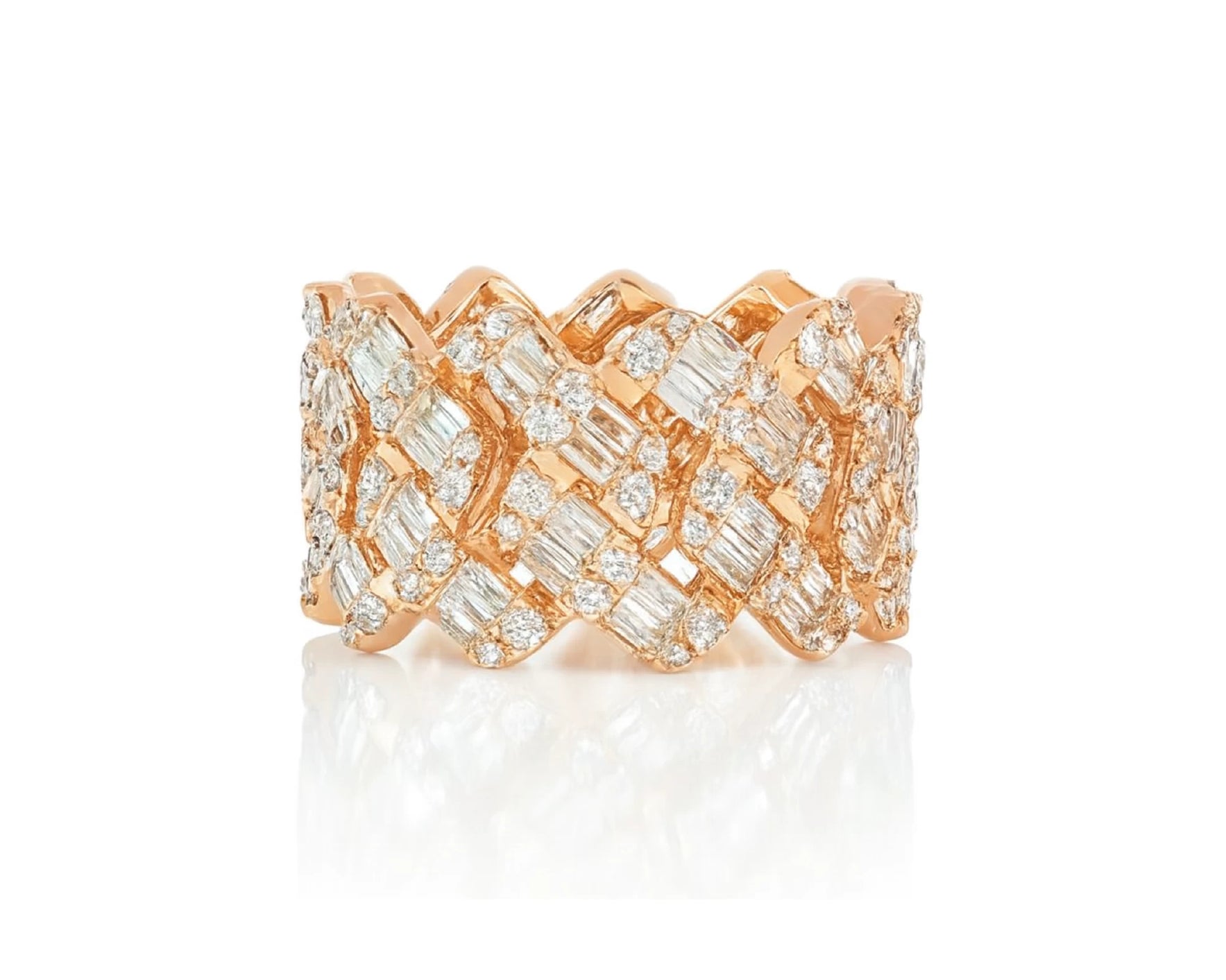 14k Gold Full Eternity Cuban Link with Baguette and Round Diamonds 3.75ct – lifestyle 1472
