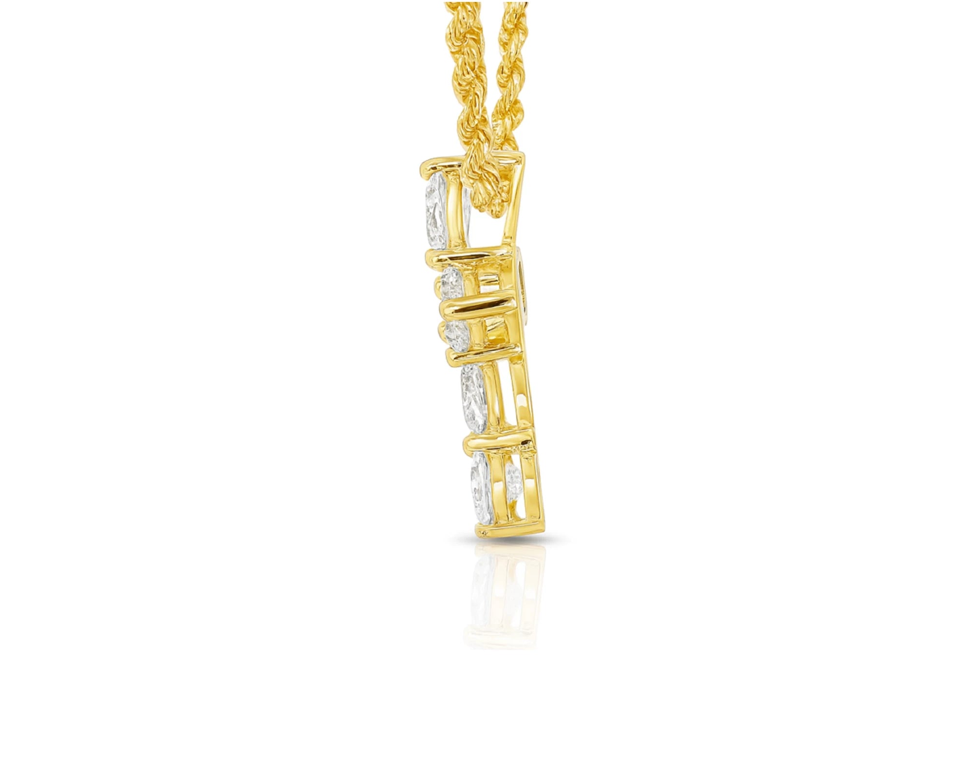 14K Gold Lab Diamond Cross Pendant Twisted Chain 3.02 CT – lifestyle 4822