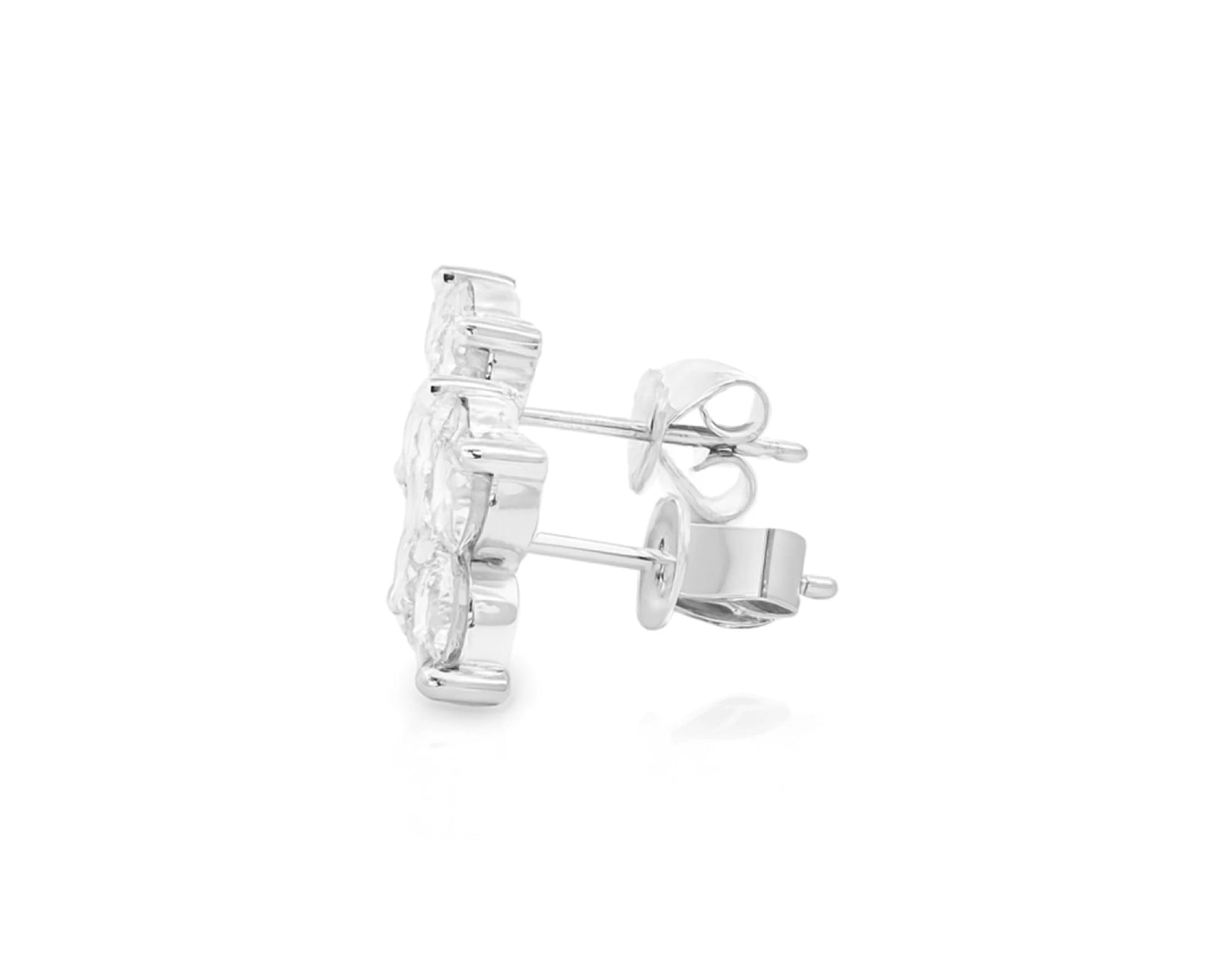 14K Gold Lab Diamond Floral Cluster Earrings 2.05 CT – lifestyle 4951