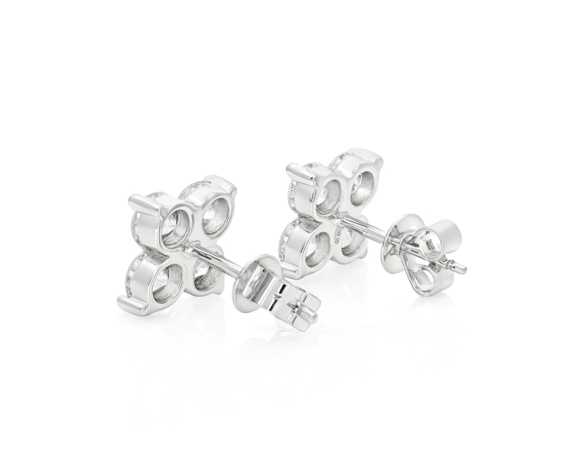 14K Gold Lab Diamond Floral Cluster Earrings 2.05 CT – lifestyle 4952