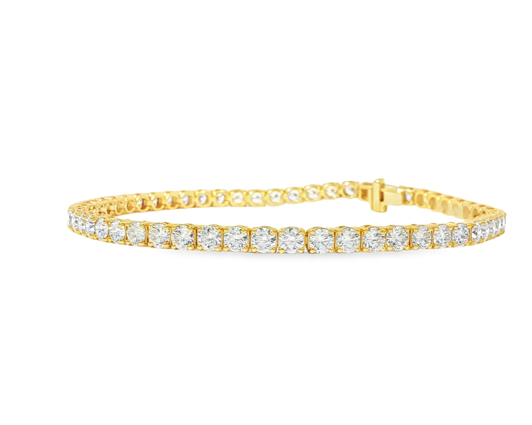 14k Gold Lab Grown Diamond Bracelet with Classic Round - Cut Design 7.22ct - AVI THE JEWELER