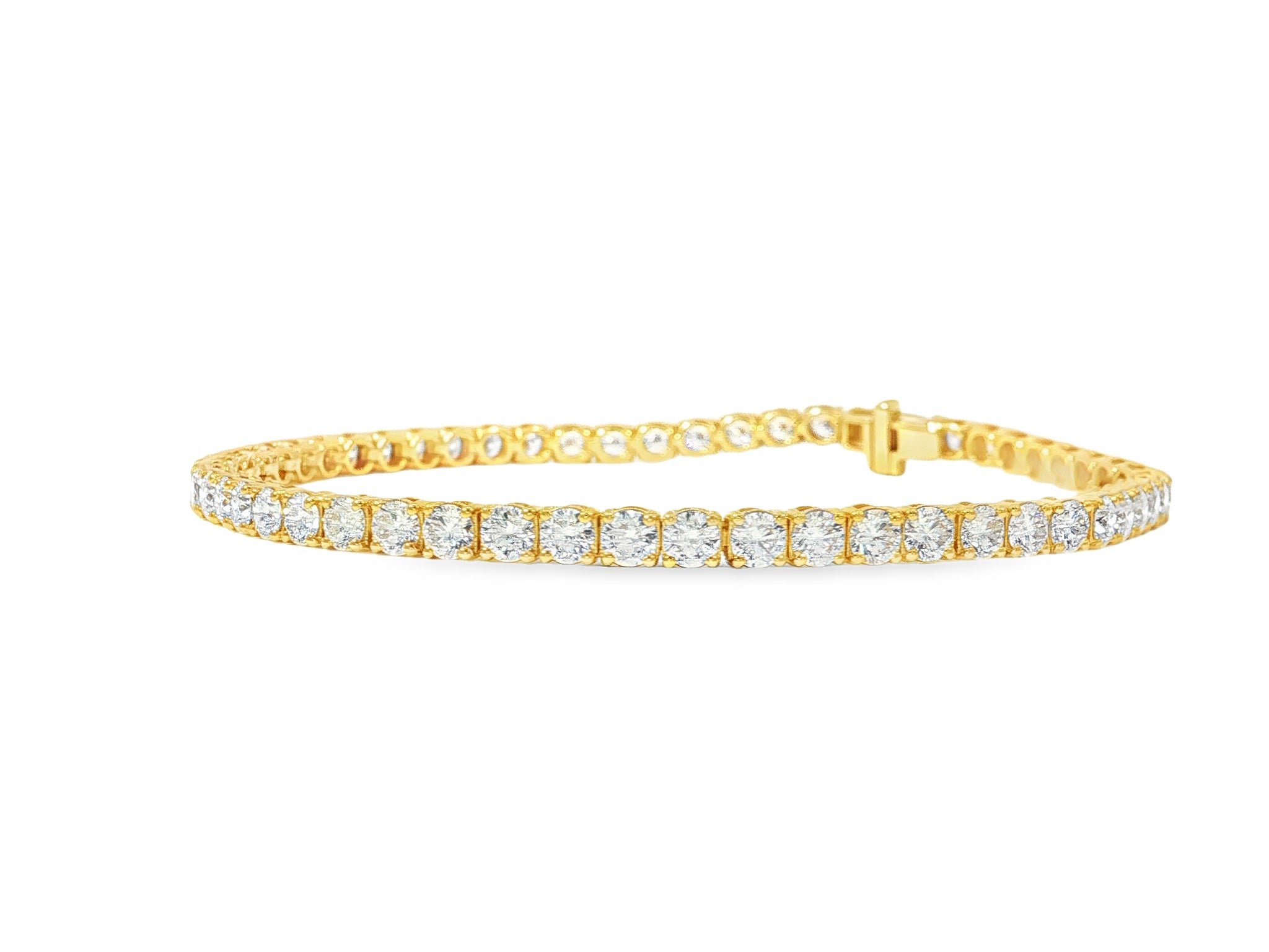 14k Gold Lab Grown Diamond Bracelet with Classic Round - Cut Design 7.22ct - AVI THE JEWELER