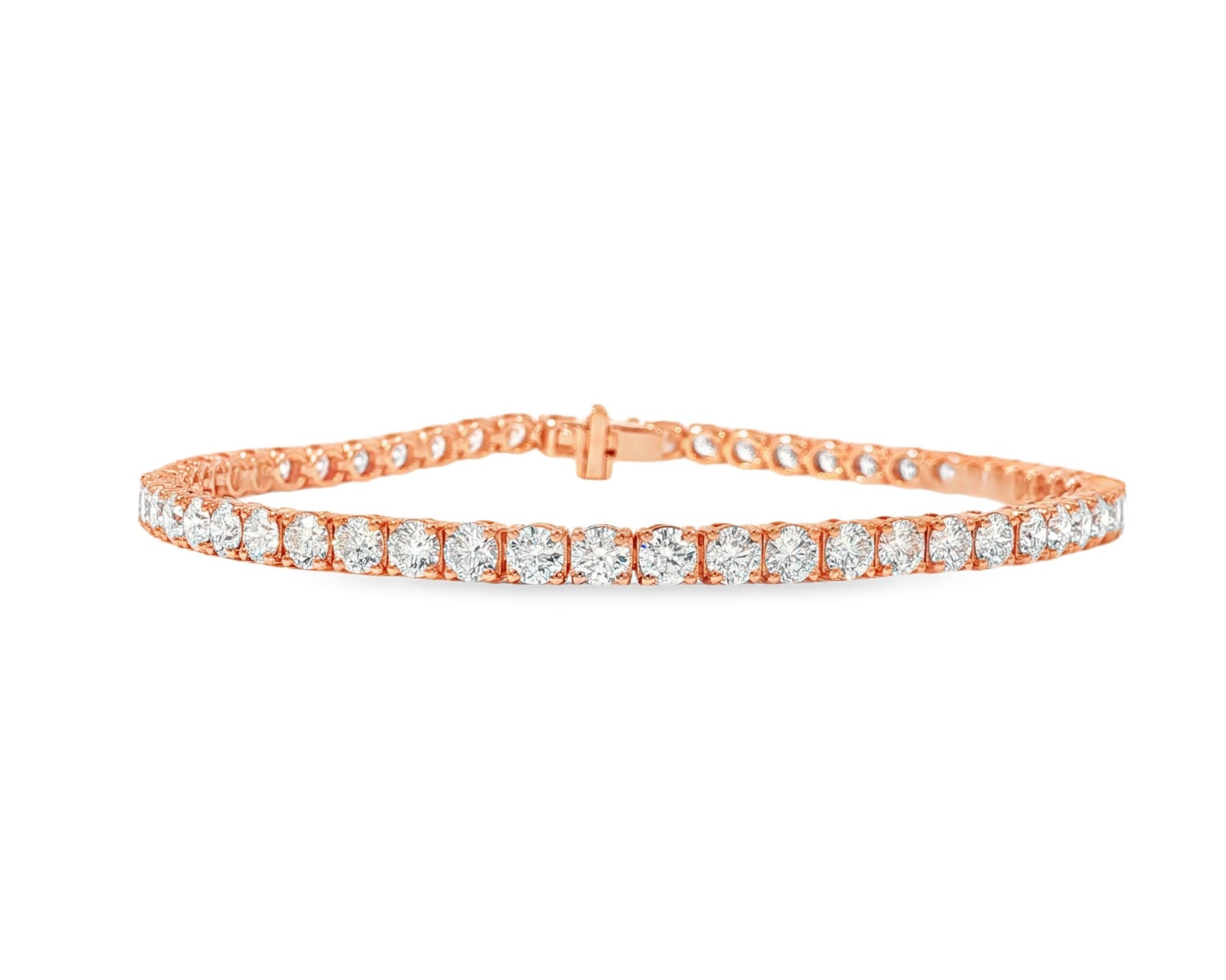 14k Gold Lab Grown Diamond Bracelet with Classic Round - Cut Design 7.22ct - AVI THE JEWELER