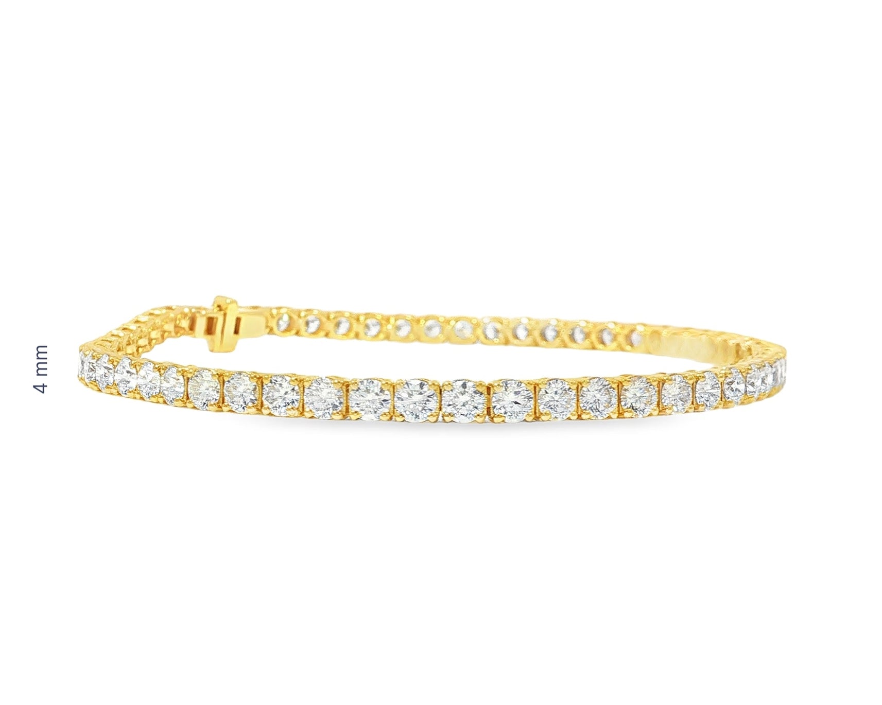 14k Gold Lab Grown Diamond Bracelet with Classic Round - Cut Design 7.22ct - AVI THE JEWELER